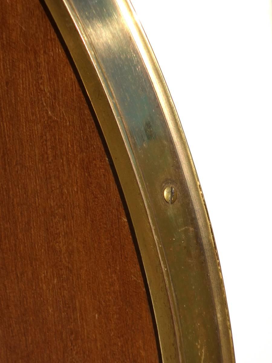 1950s Neoclassical Italian Midcentury Brass Italy Table Vanity Mirror 3