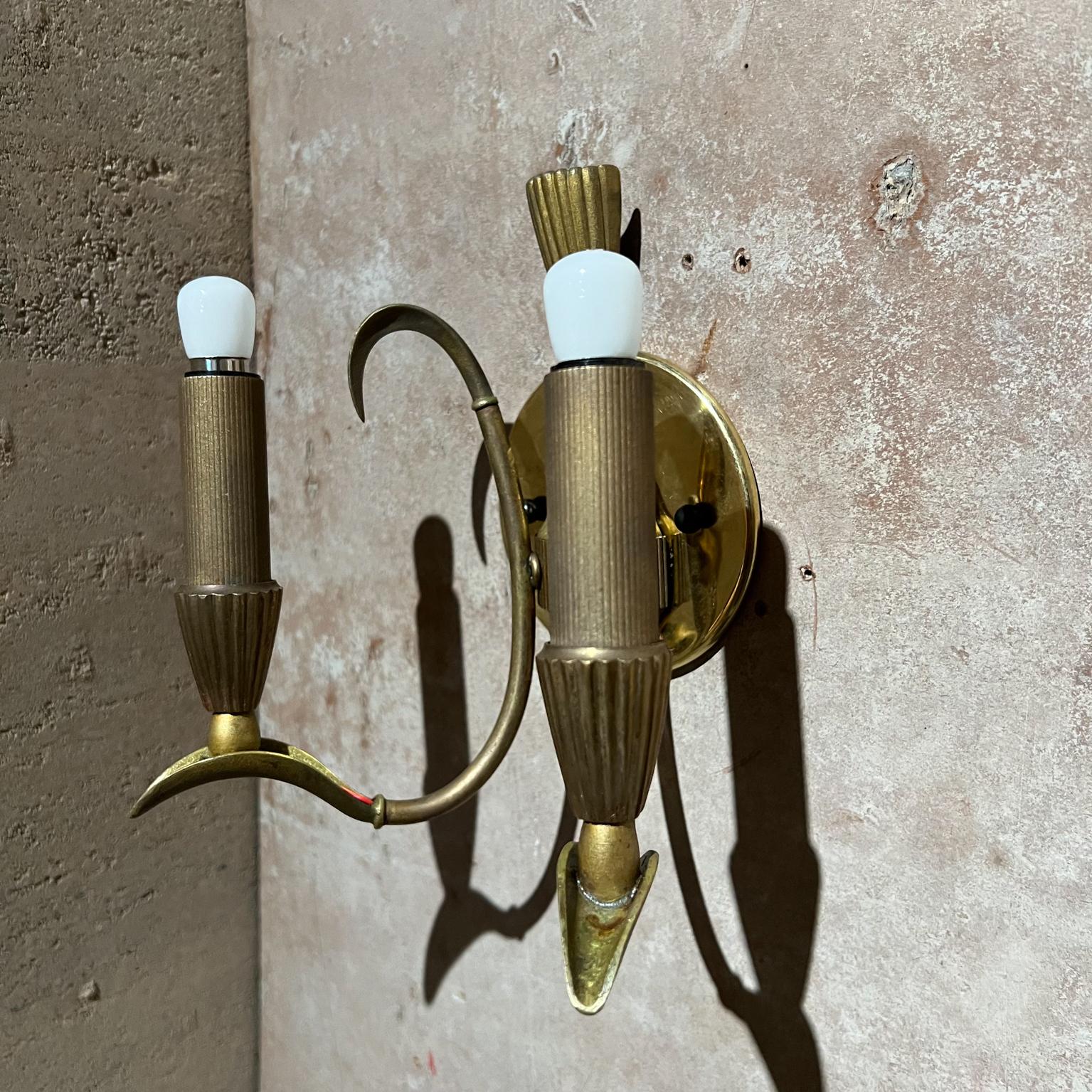 1950s Neoclassical Italian Wall Sconce Pair Sculptural Double Arm from Italy For Sale 5