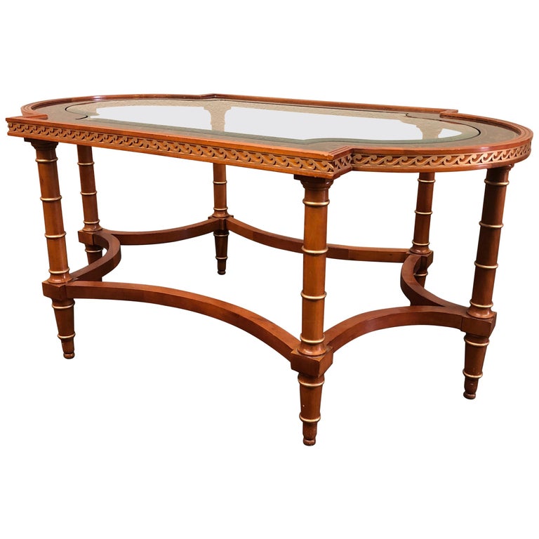1950s Neoclassical John Wooden Cocktail Table For Sale at 1stDibs