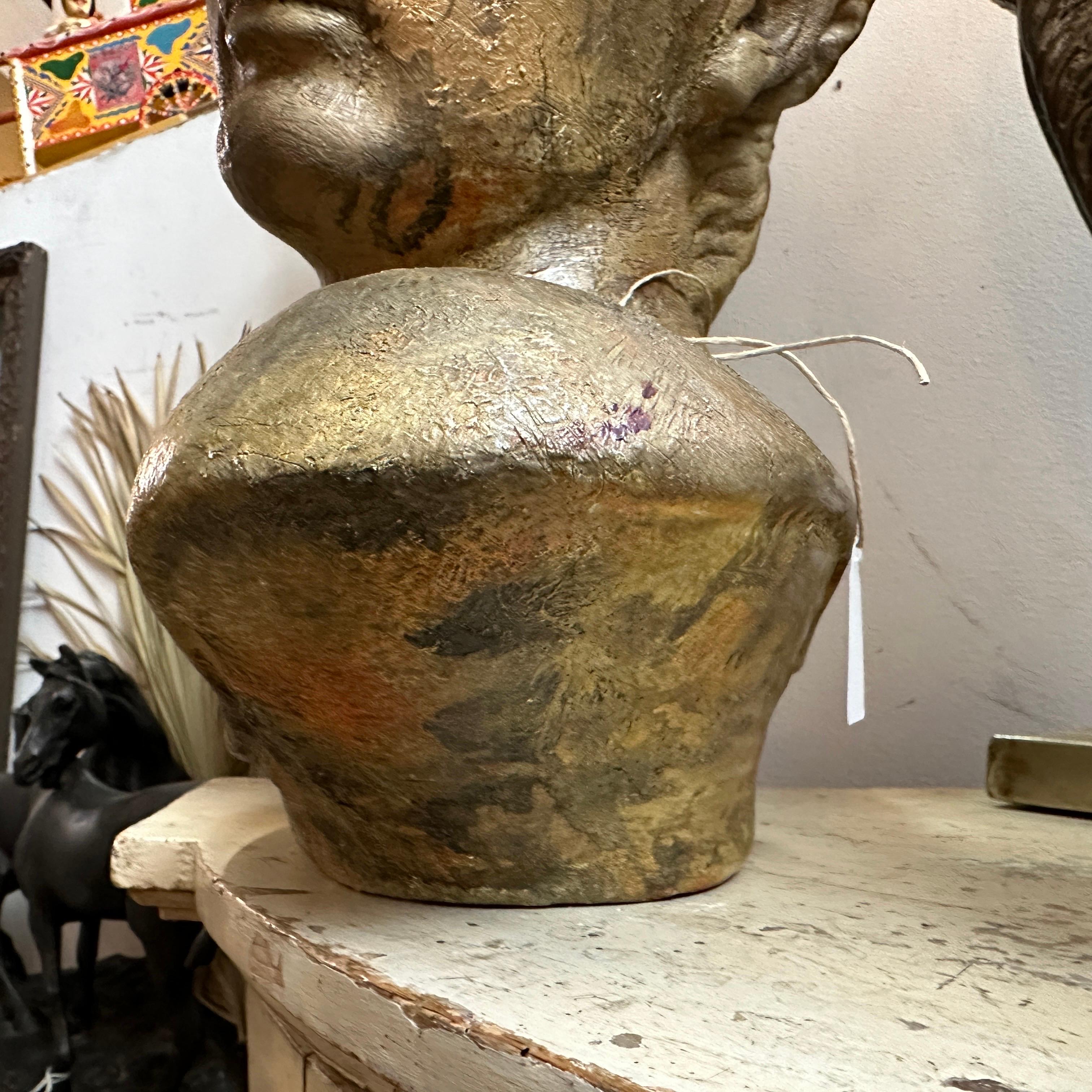 European 1950s Neoclassical revival Gilded Plaster Italian Bust of David