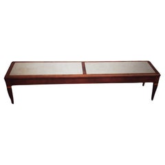 1950's Neoclassical style Long Coffee/ Cocktail Table with Stone Inserts