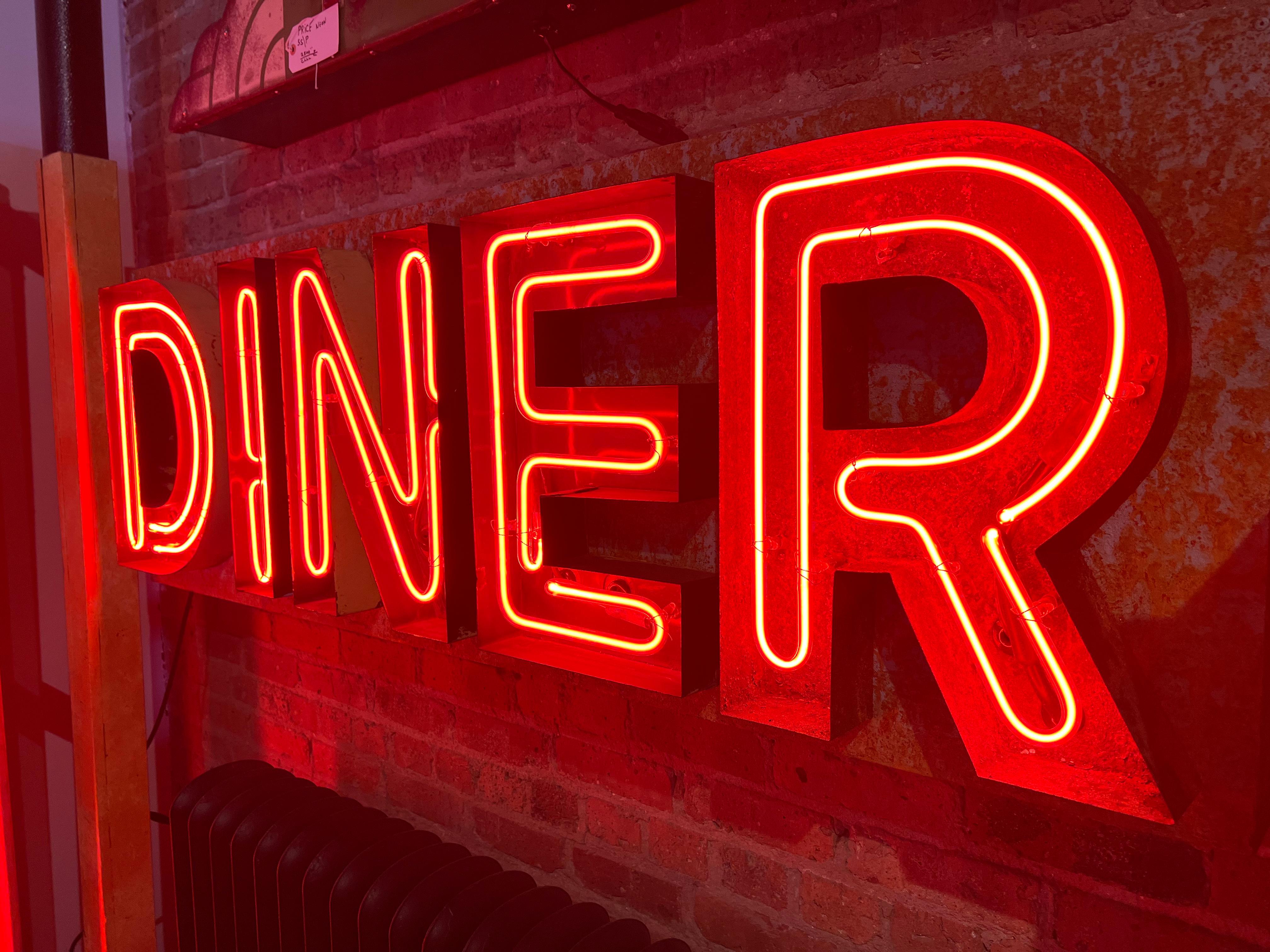Mid-Century Modern 1950’s Neon Sign Diner For Sale