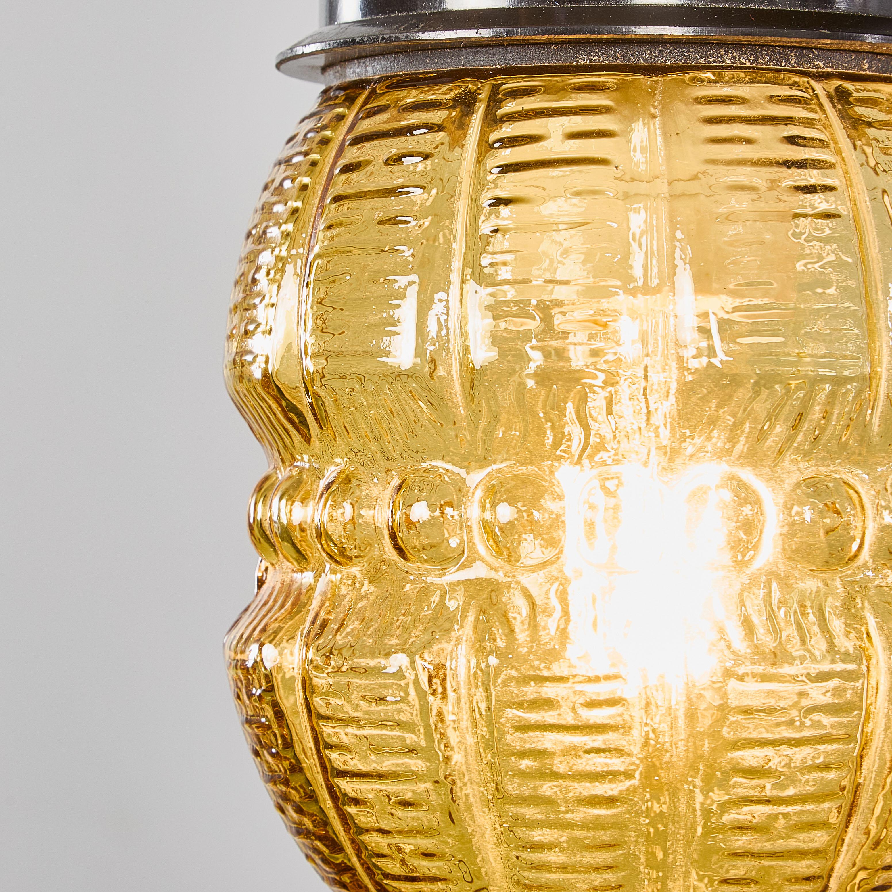 1950's New Old Stock Amber Barrel Pendant Lamps - Unique Pair For Sale 4