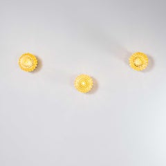 1950’s New Old Stock Amber Pineapple Globe Ceiling Or Wall Lamp