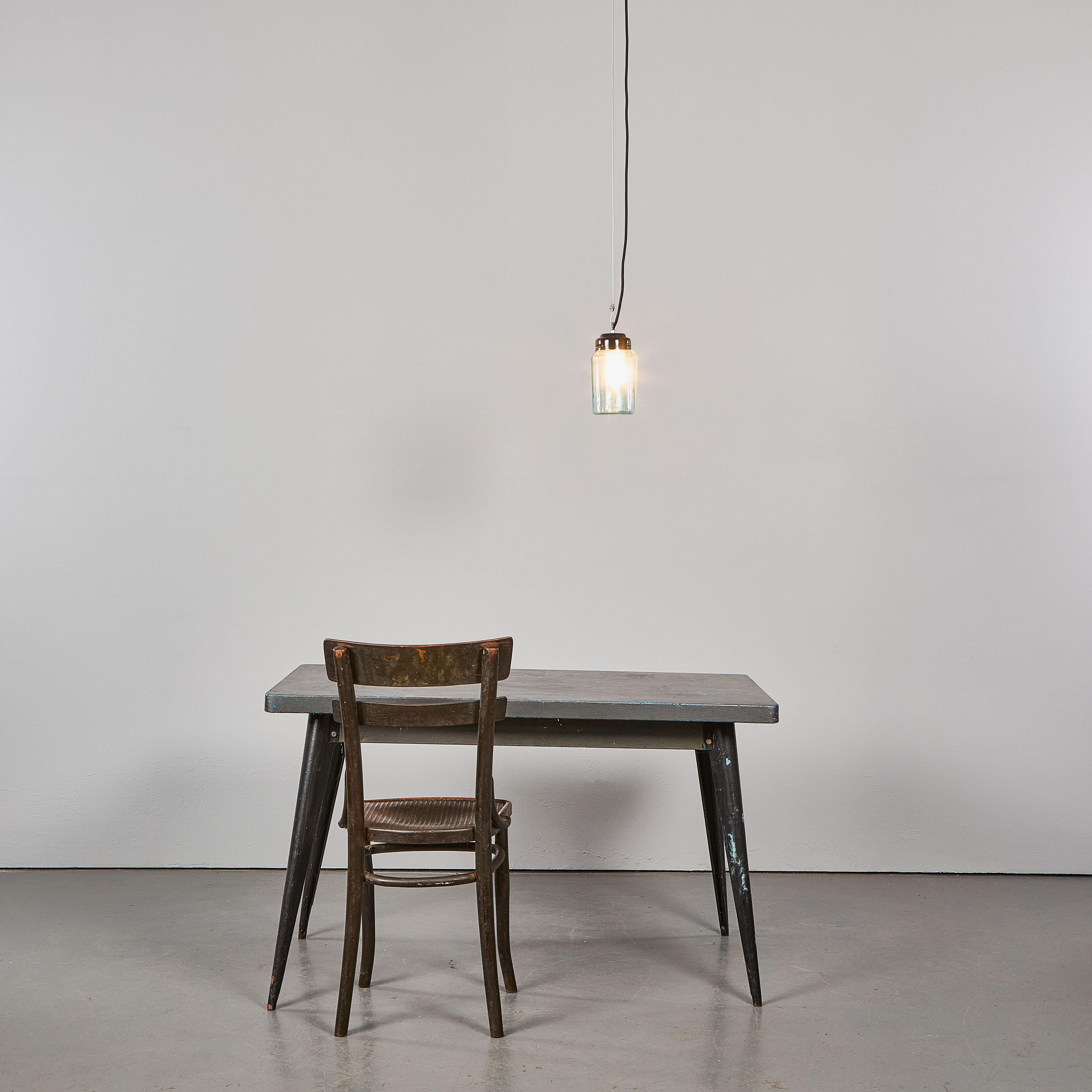 1950’s New Old Stock Aqua Barrel Pendant Lamps – Good Qty Available For Sale 7
