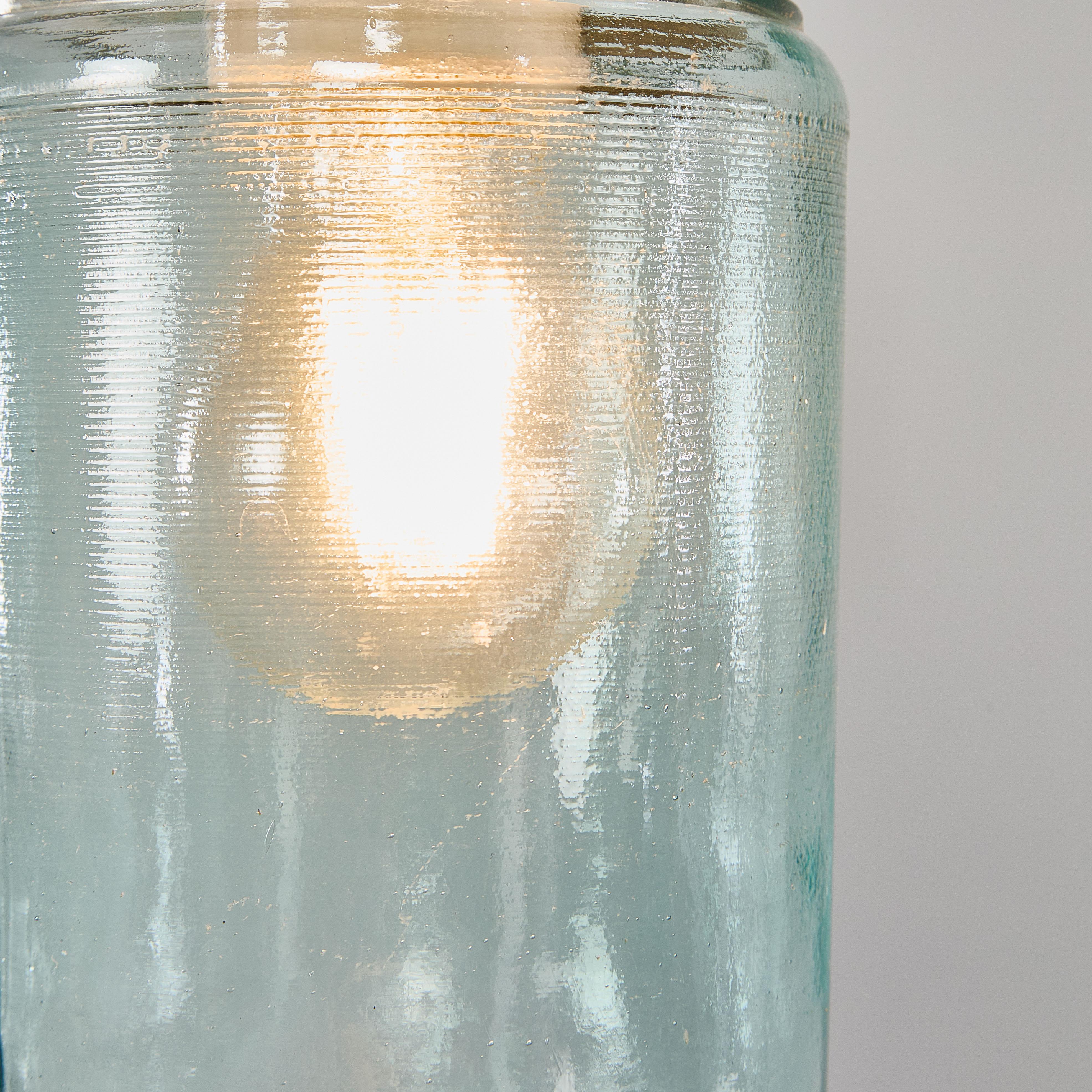 1950’s New Old Stock Aqua Barrel Pendant Lamps – Good Qty Available For Sale 10