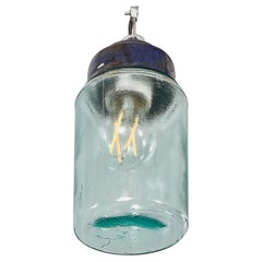 1950’s New Old Stock Aqua Barrel Pendant Lamps – Good Qty Available
