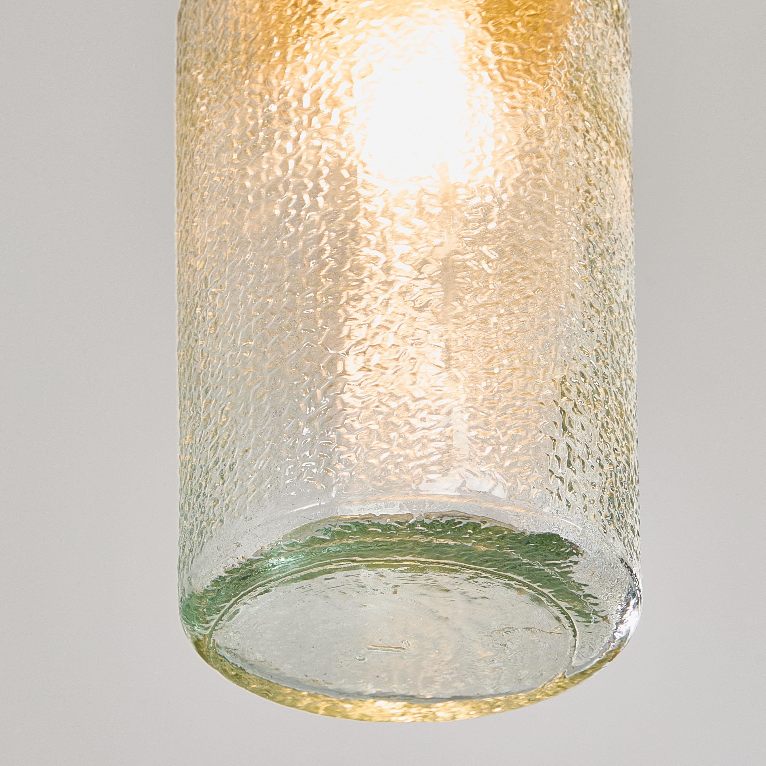 1950's New Old Stock Ceramic Top Aqua Cylinder Pendant Lamp - Good Qty Available For Sale 3