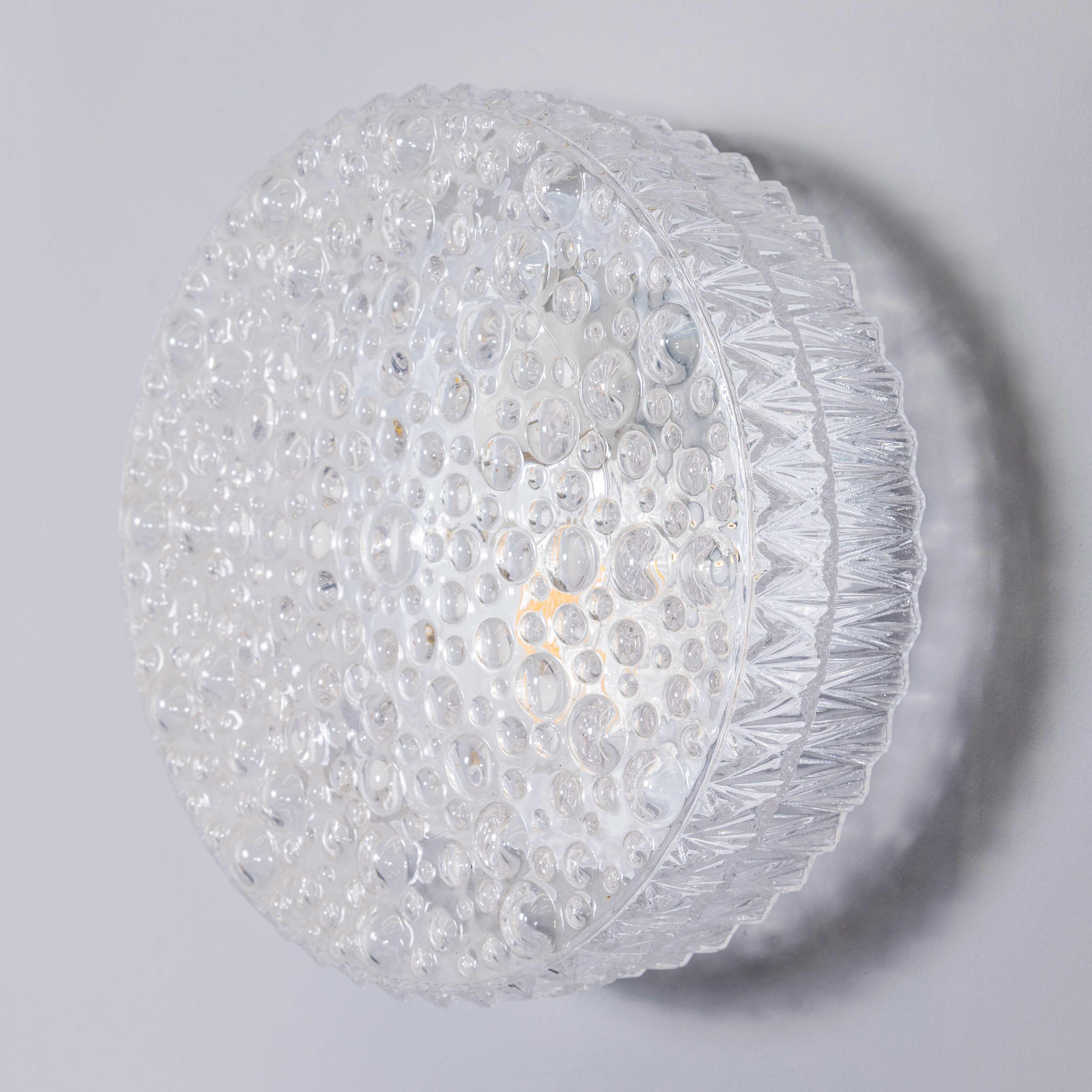 1950's New Old Stock Czech Clear Bubble Wall - Ceiling Lamp For Sale 4