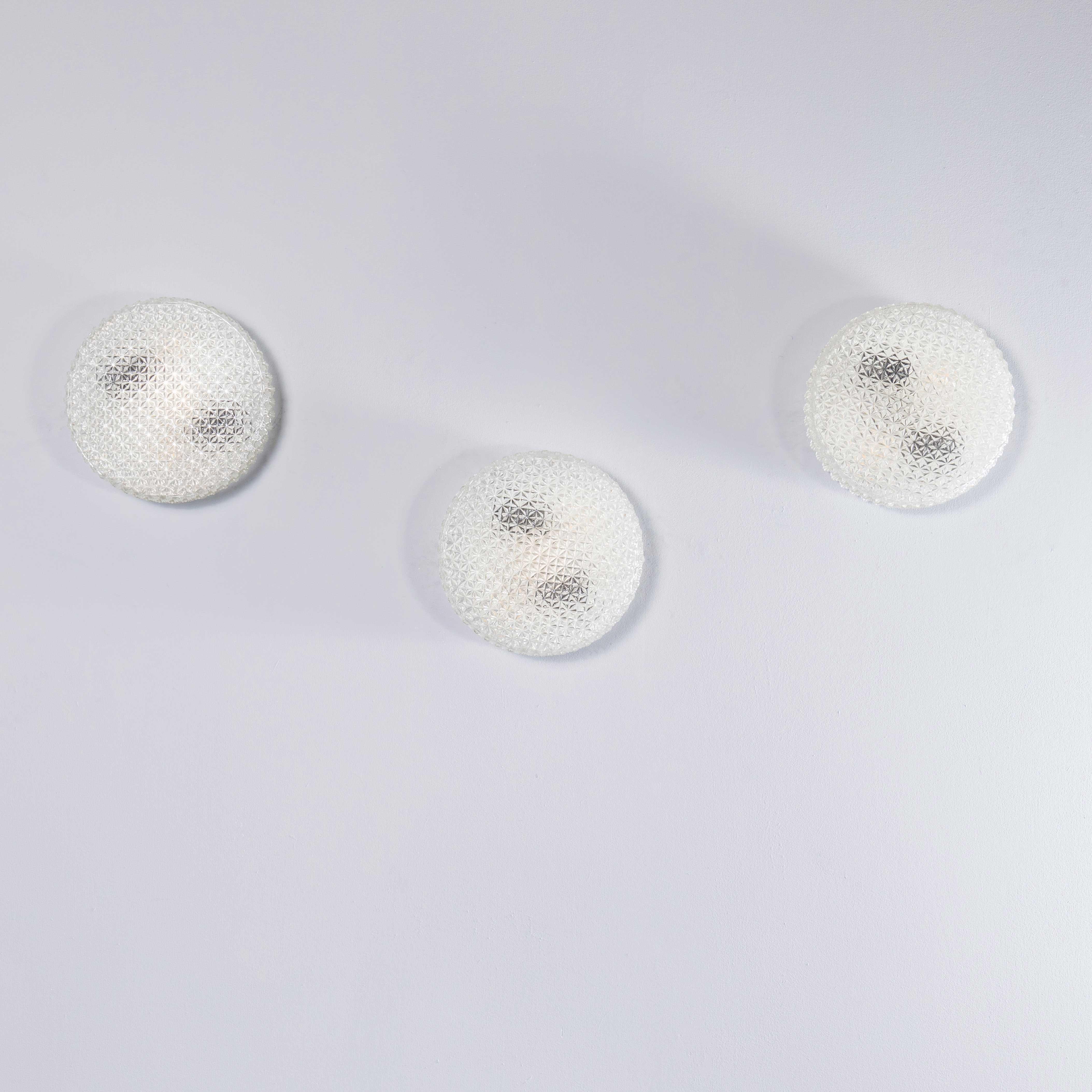 1950's New Old Stock Czech Clear Diamond Wall - Ceiling Lamp For Sale 2