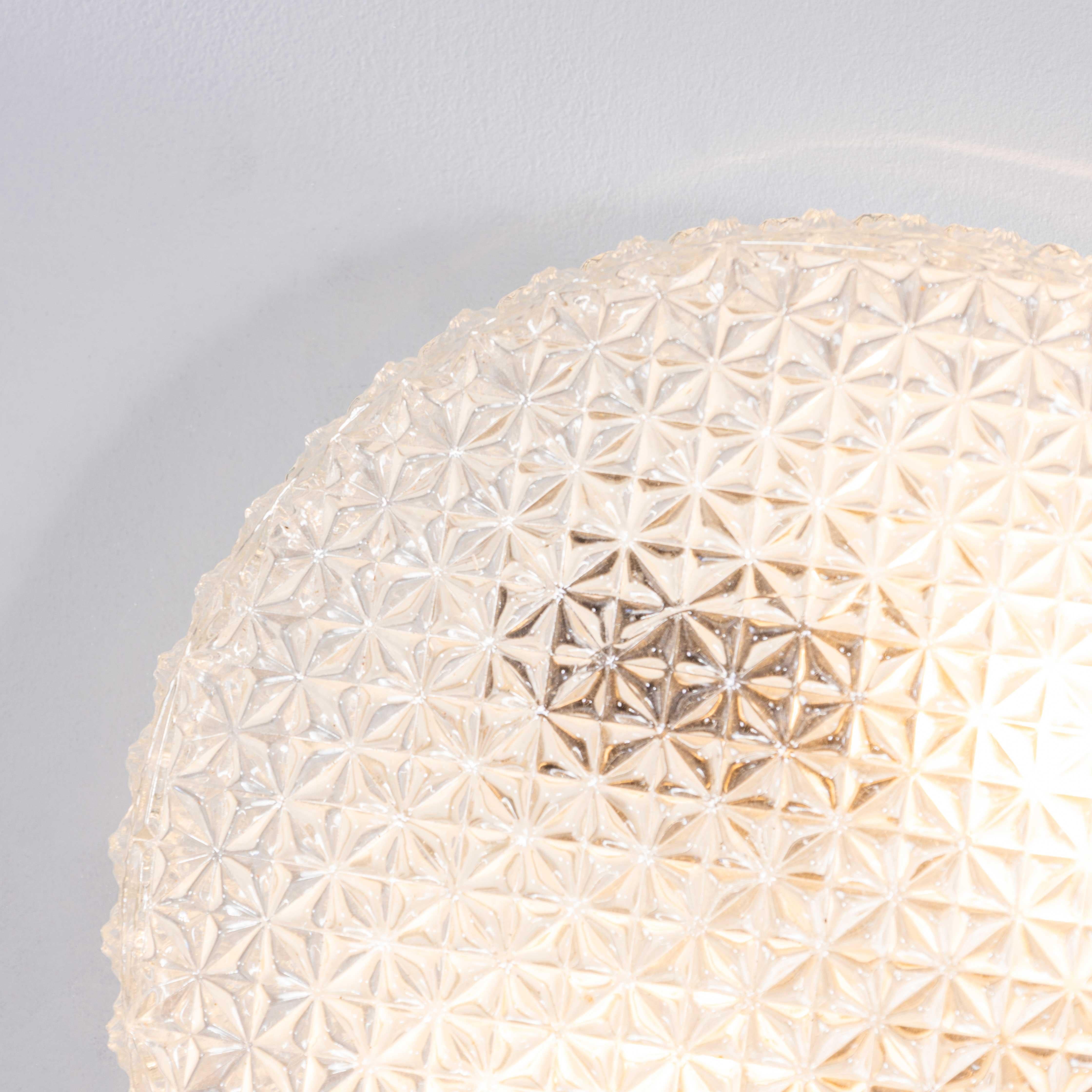 1950's New Old Stock Czech Clear Diamond Wall - Ceiling Lamp For Sale 3