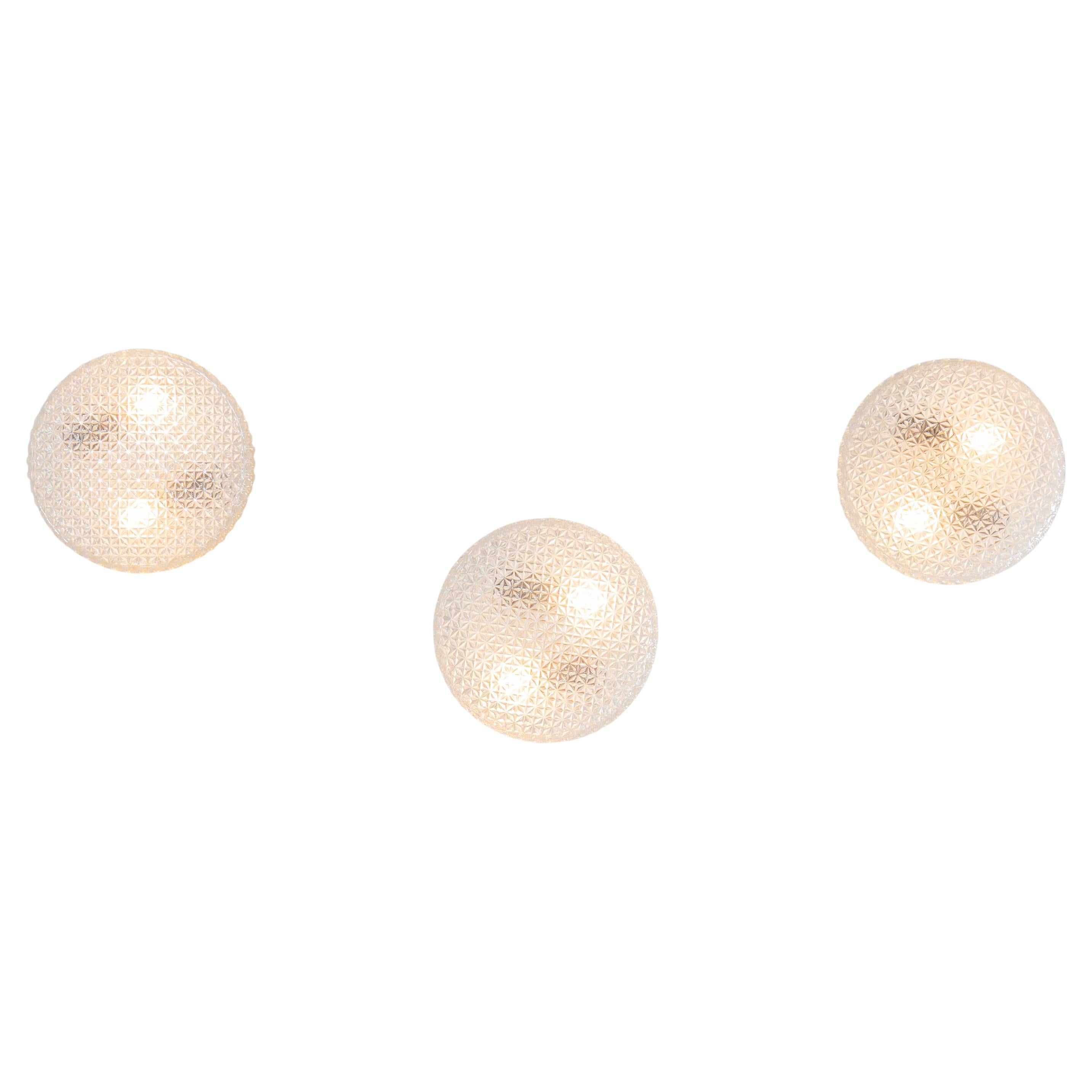 1950's New Old Stock Czech Clear Diamond Wall - Ceiling Lamp