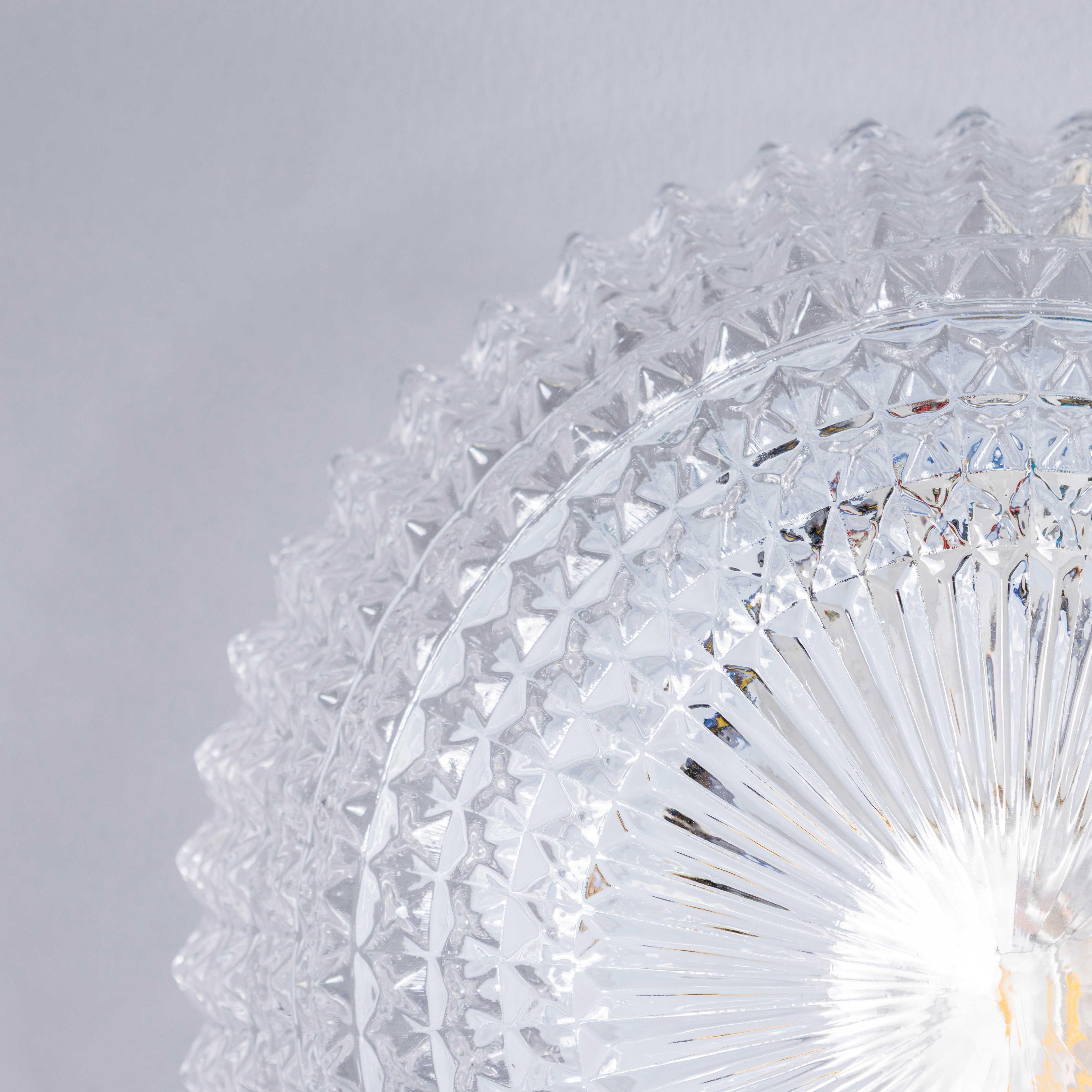 1950's New Old Stock Czech Clear Domed Diamond Wall - Ceiling Lamp For Sale 3