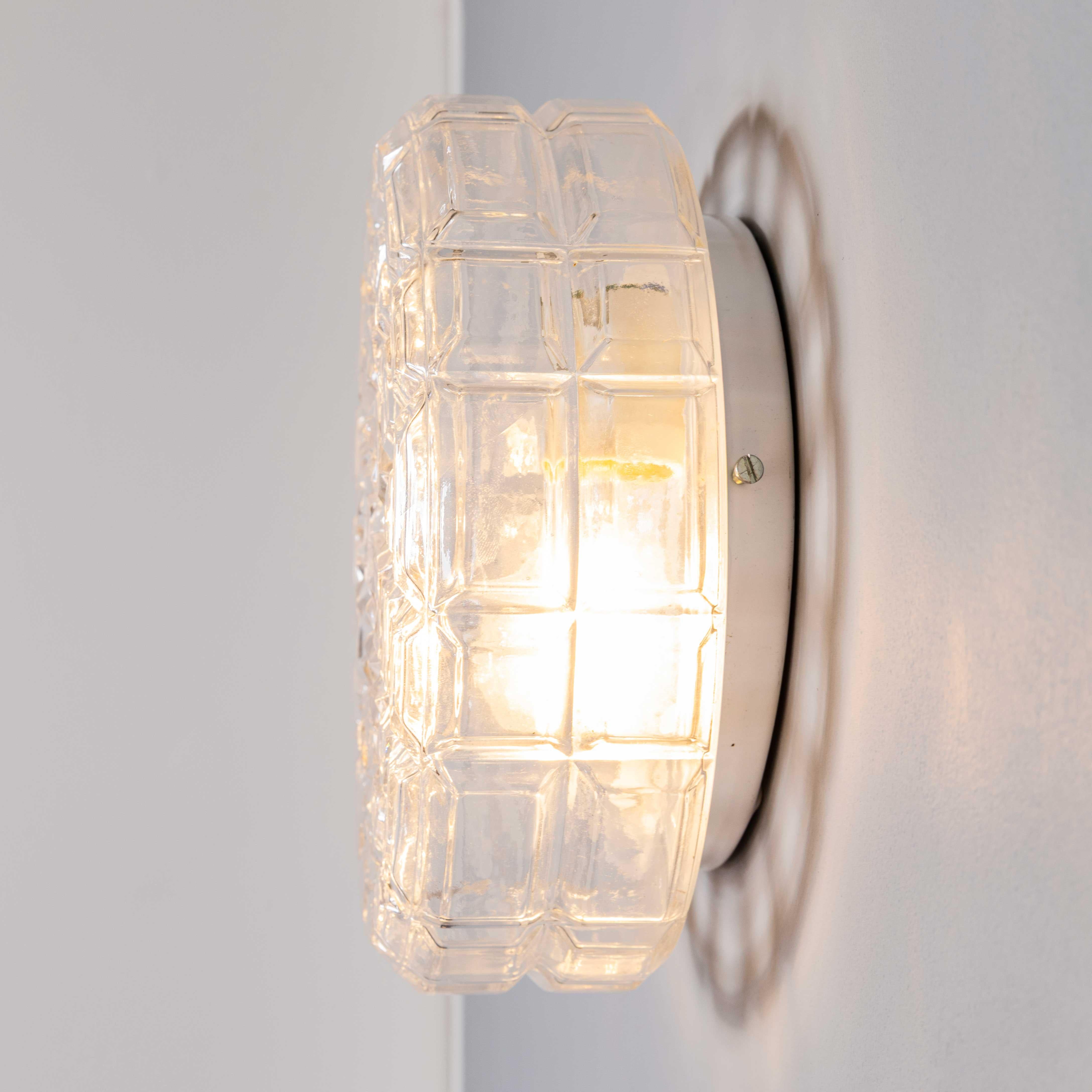 1950's New Old Stock Czech Faceted Wall - Ceiling Lamp For Sale 5