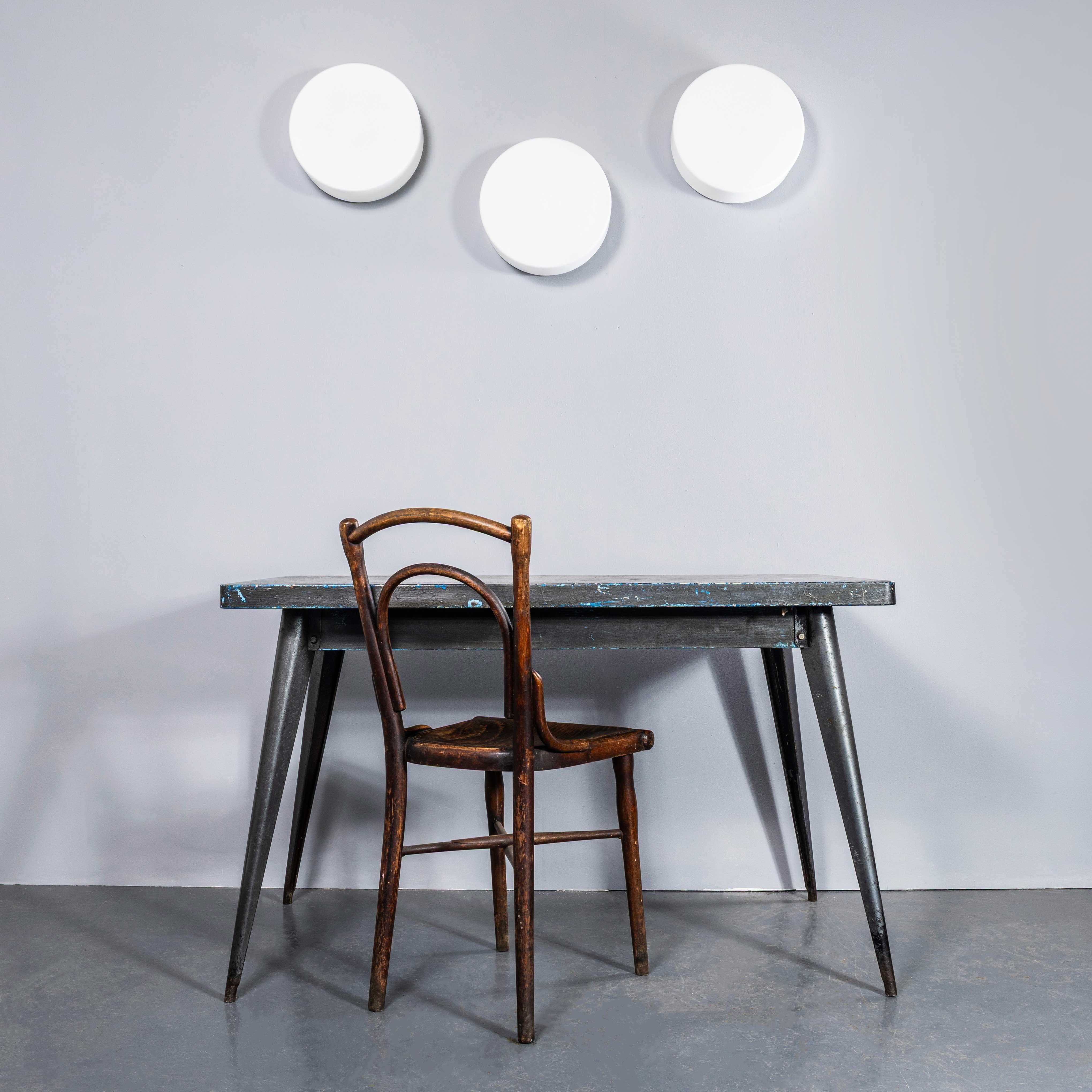 Mid-20th Century 1950's New Old Stock Czech Opaline Tapered Cake Tin Wall - Ceiling Lamp For Sale