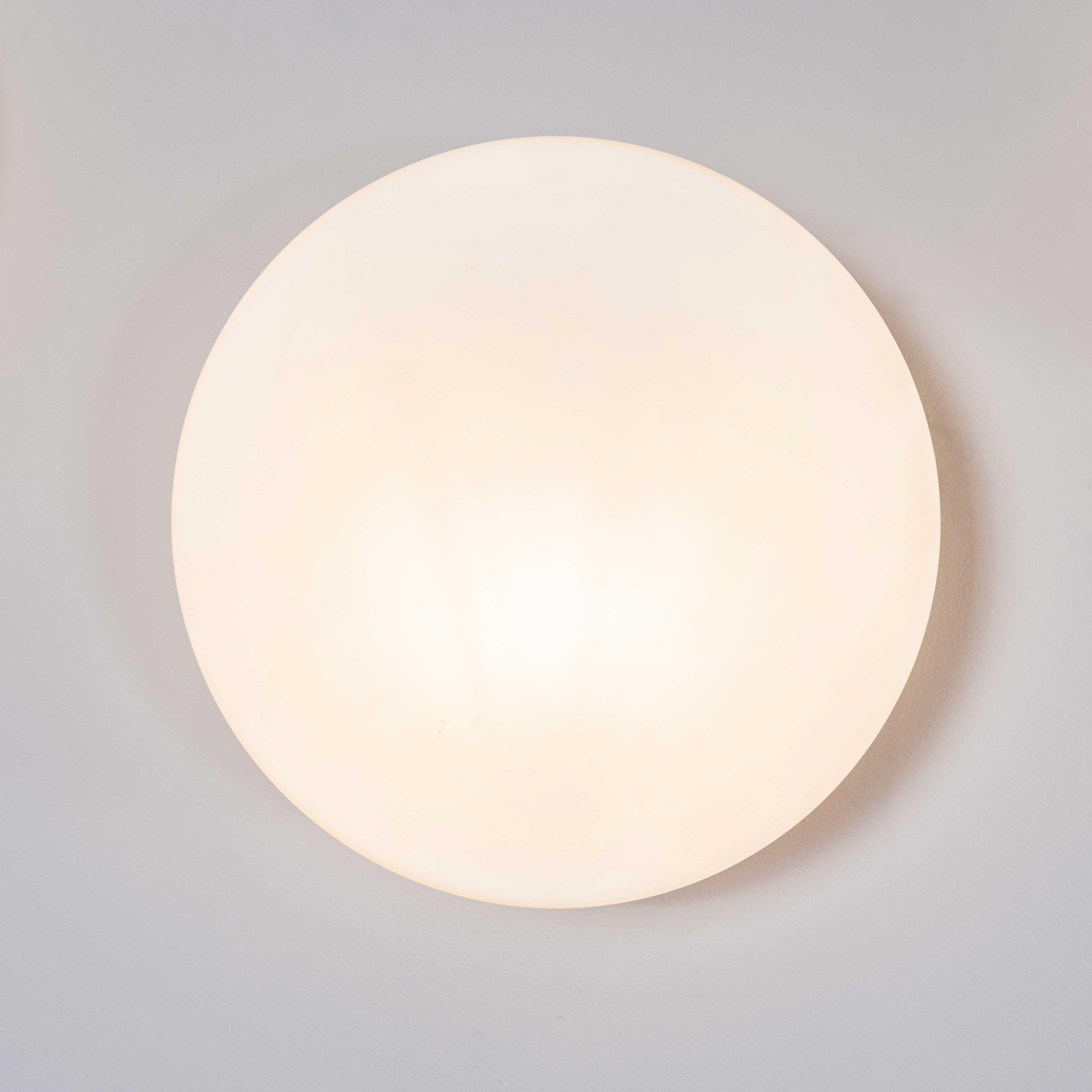 Glass 1950's New Old Stock Czech Opaline Tapered Cake Tin Wall - Ceiling Lamp For Sale