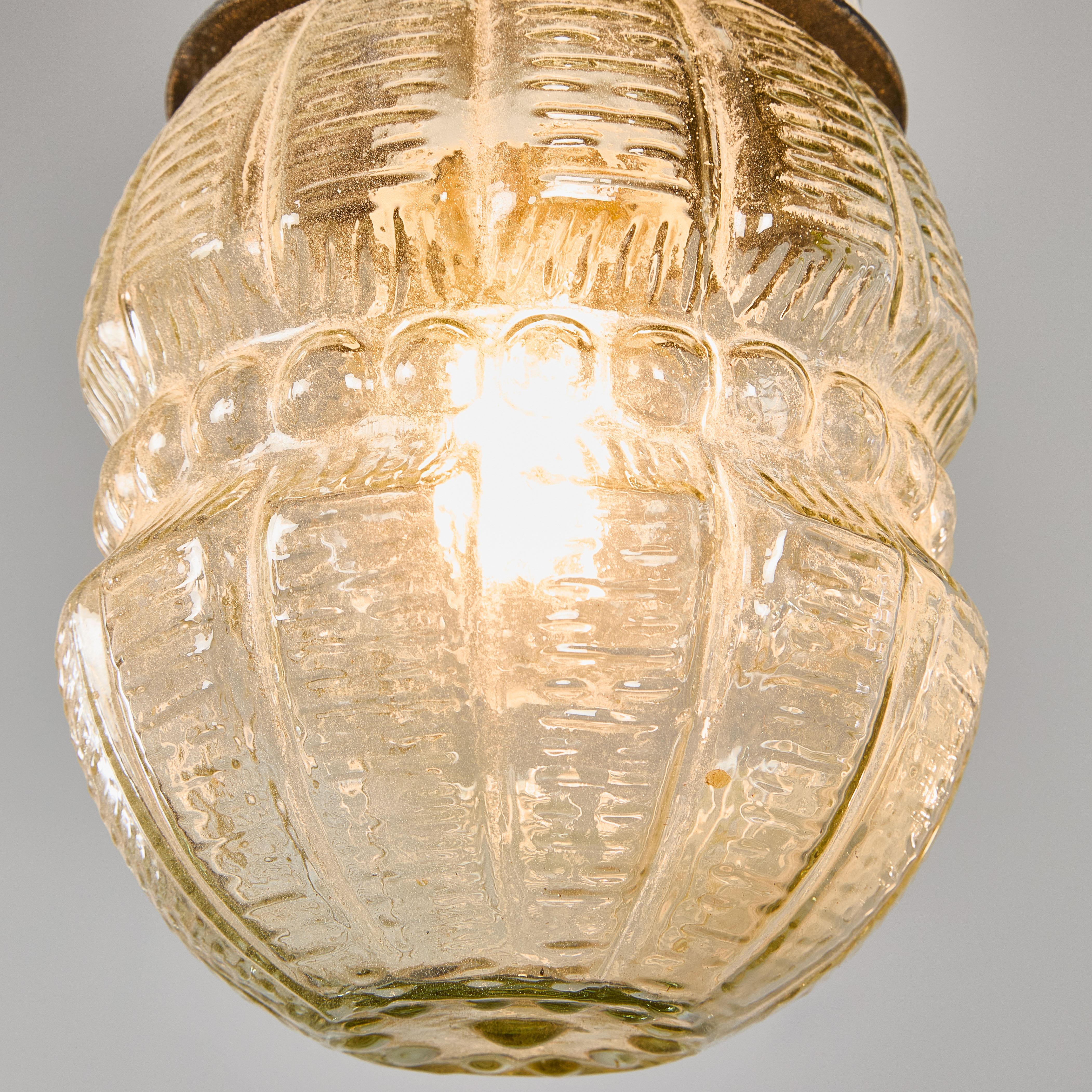 Vetro artistico Lampade a sospensione con barile decorato degli anni '50 &New Old Stock in vendita