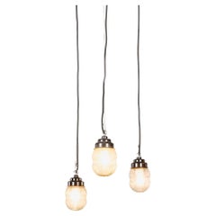 1950's New Old Stock Decorated Barrel Pendant Lamps