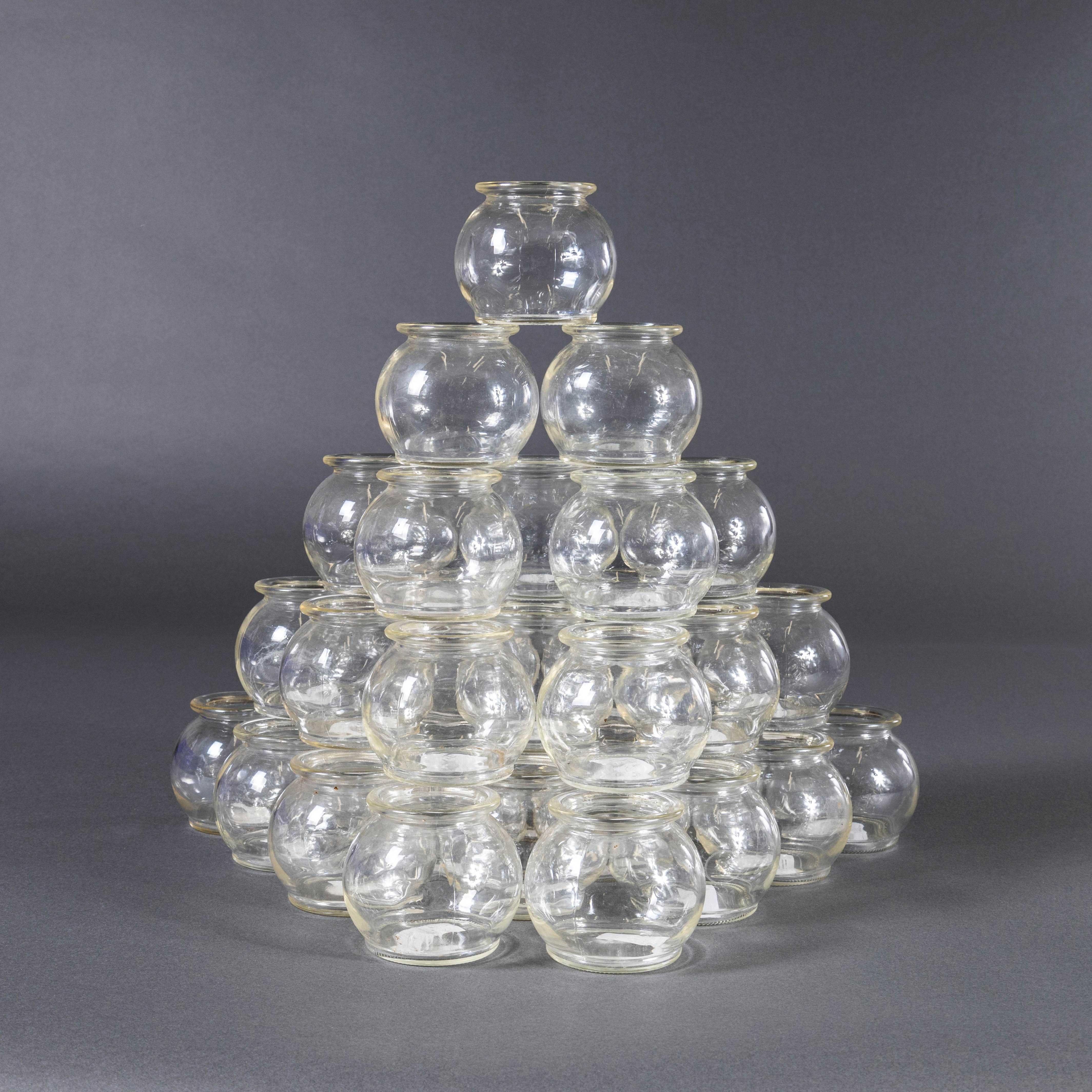 1950's New Old Stock Fairground Glass Goldfish Bowls - Small. 

We have a large quantity of these classic fairground glass fish bowls. These goldfish bowls were used on fairgrounds in the 1950's and 1960's, players would toss a ping-pong ball into
