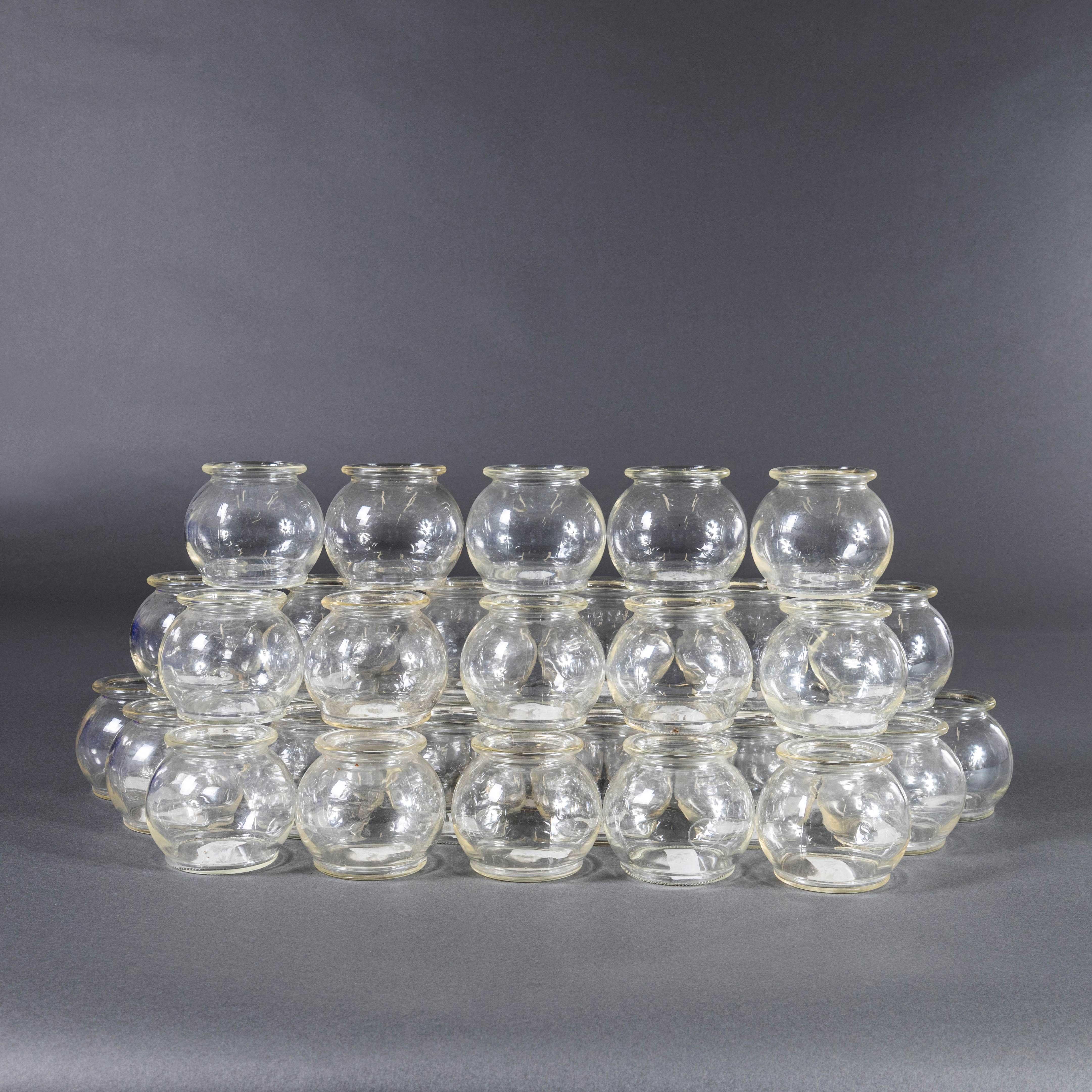 English 1950's New Old Stock Fairground Glass Fish Bowls - Small - Large Quantity Availa For Sale