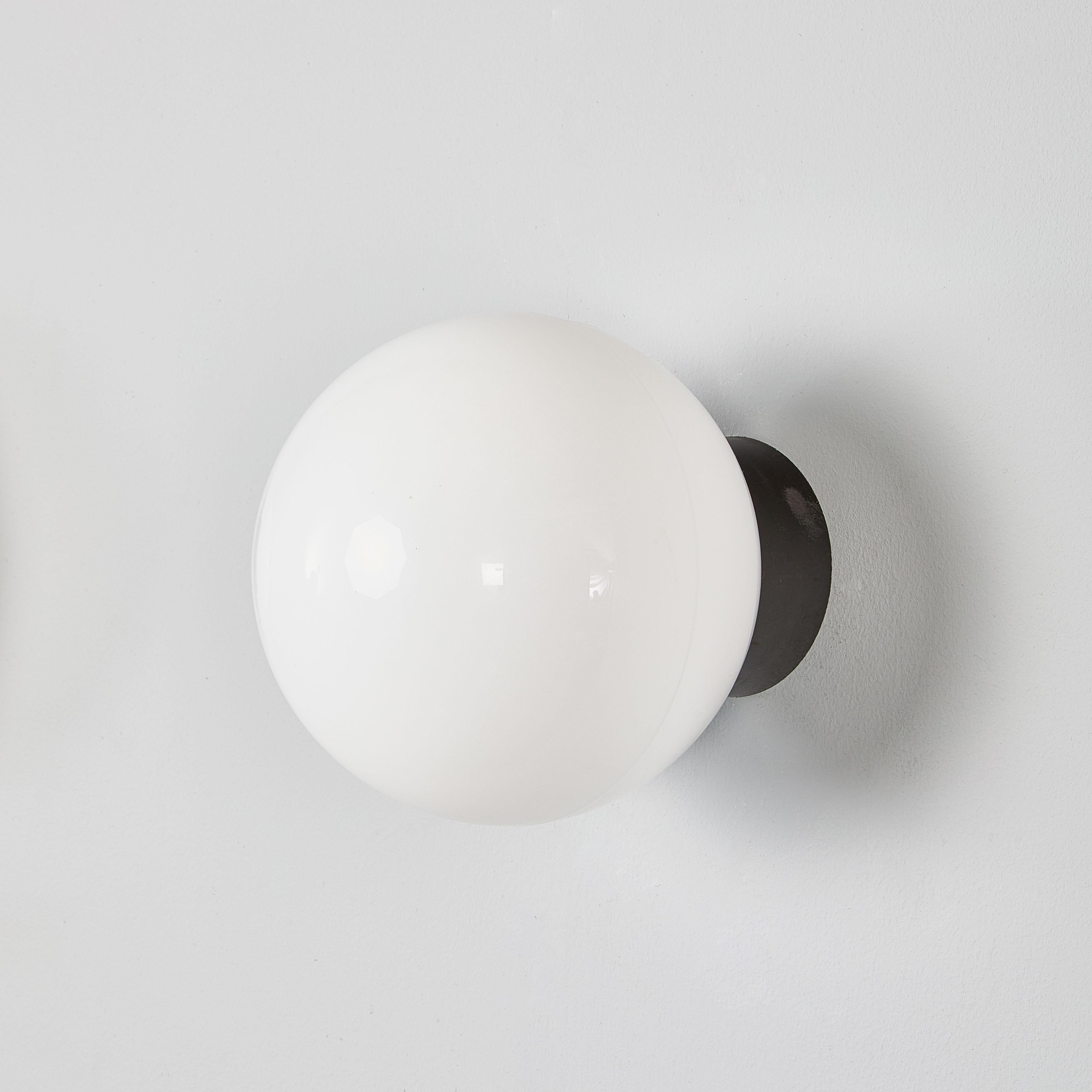 Mid-20th Century 1950's New Old Stock Opaque Globe Wall Lamp - Large Quantity Available For Sale