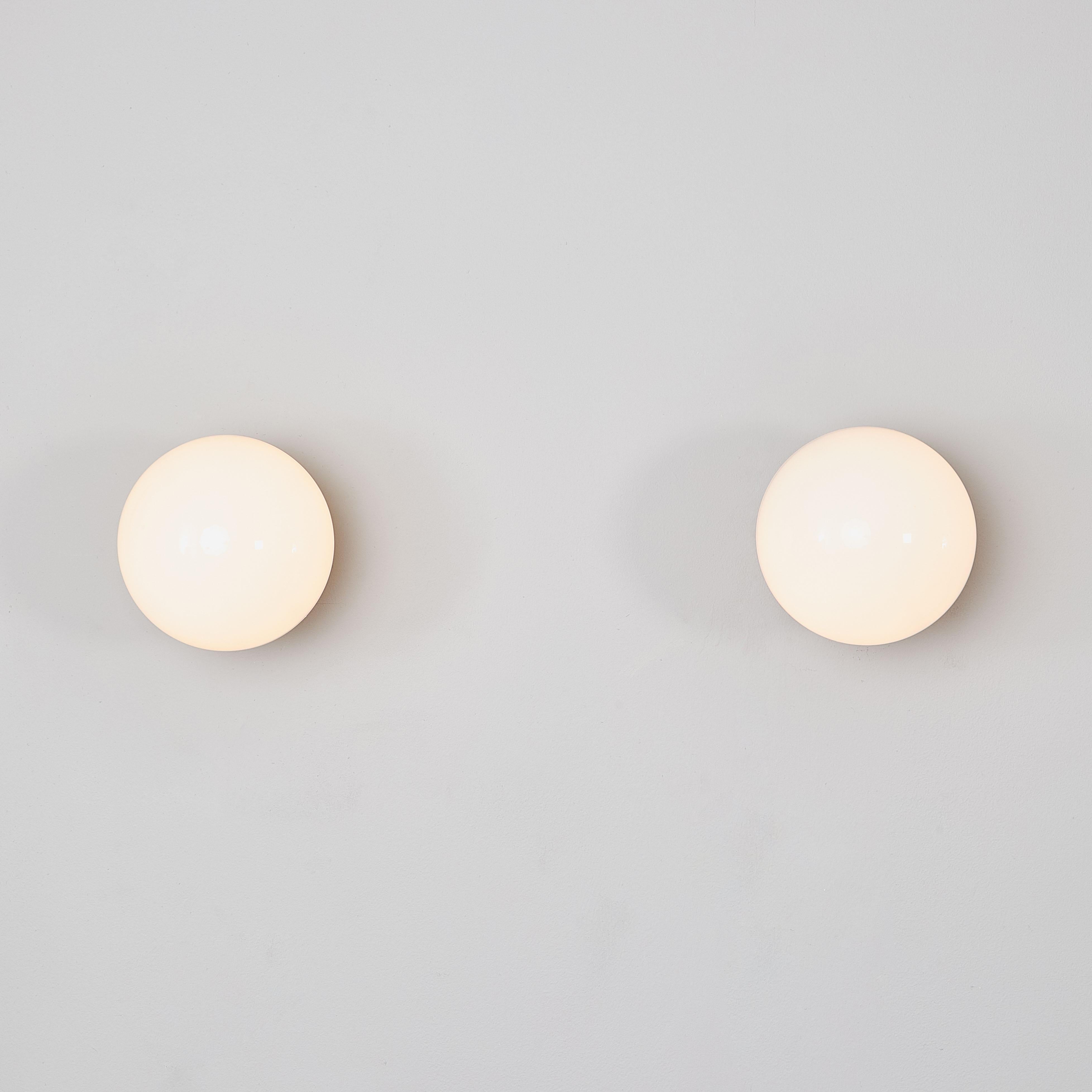 1950's New Old Stock Opaque Globe Wall Lamp - Large Quantity Available For Sale 1