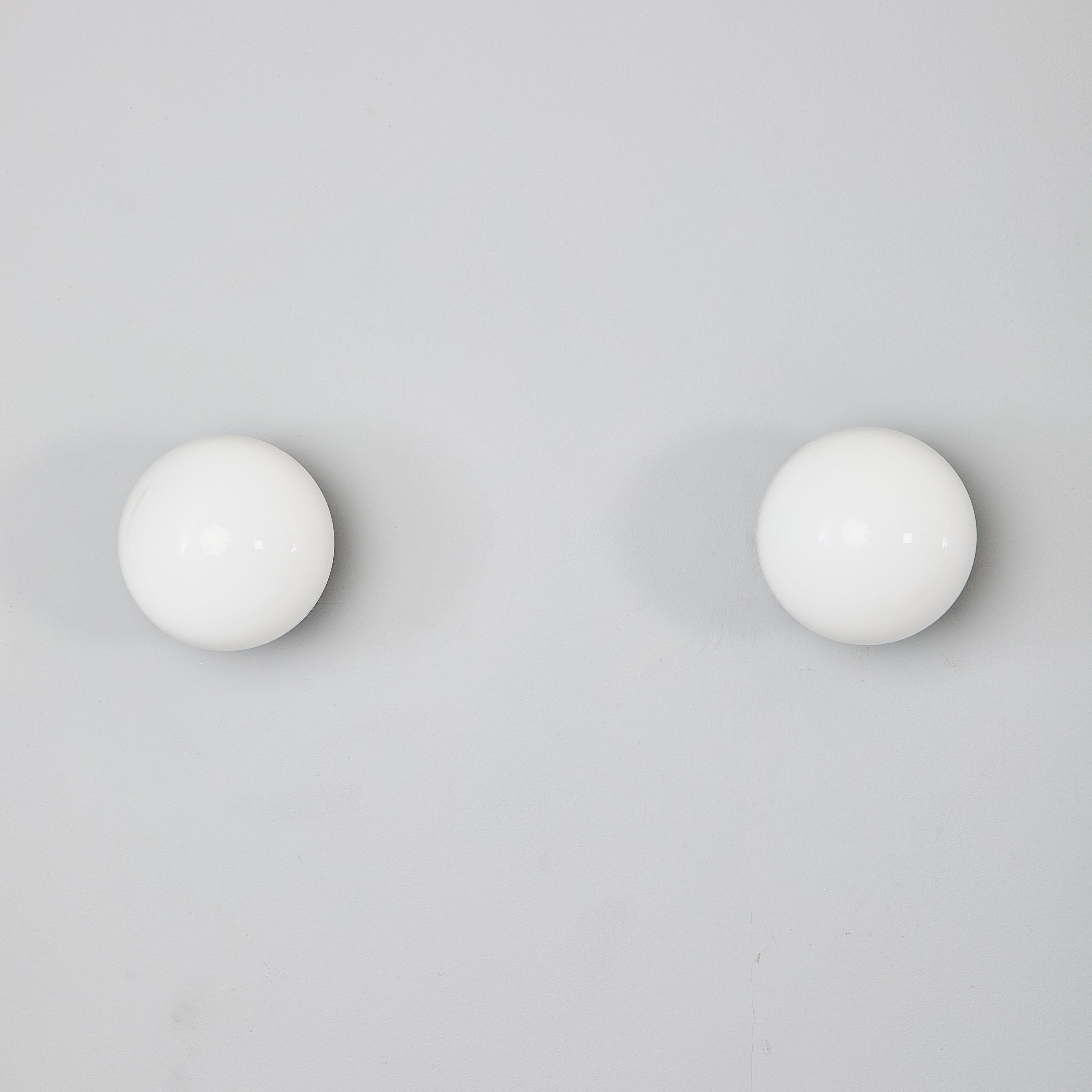 1950's New Old Stock Opaque Globe Wall Lamp - Large Quantity Available For Sale 2
