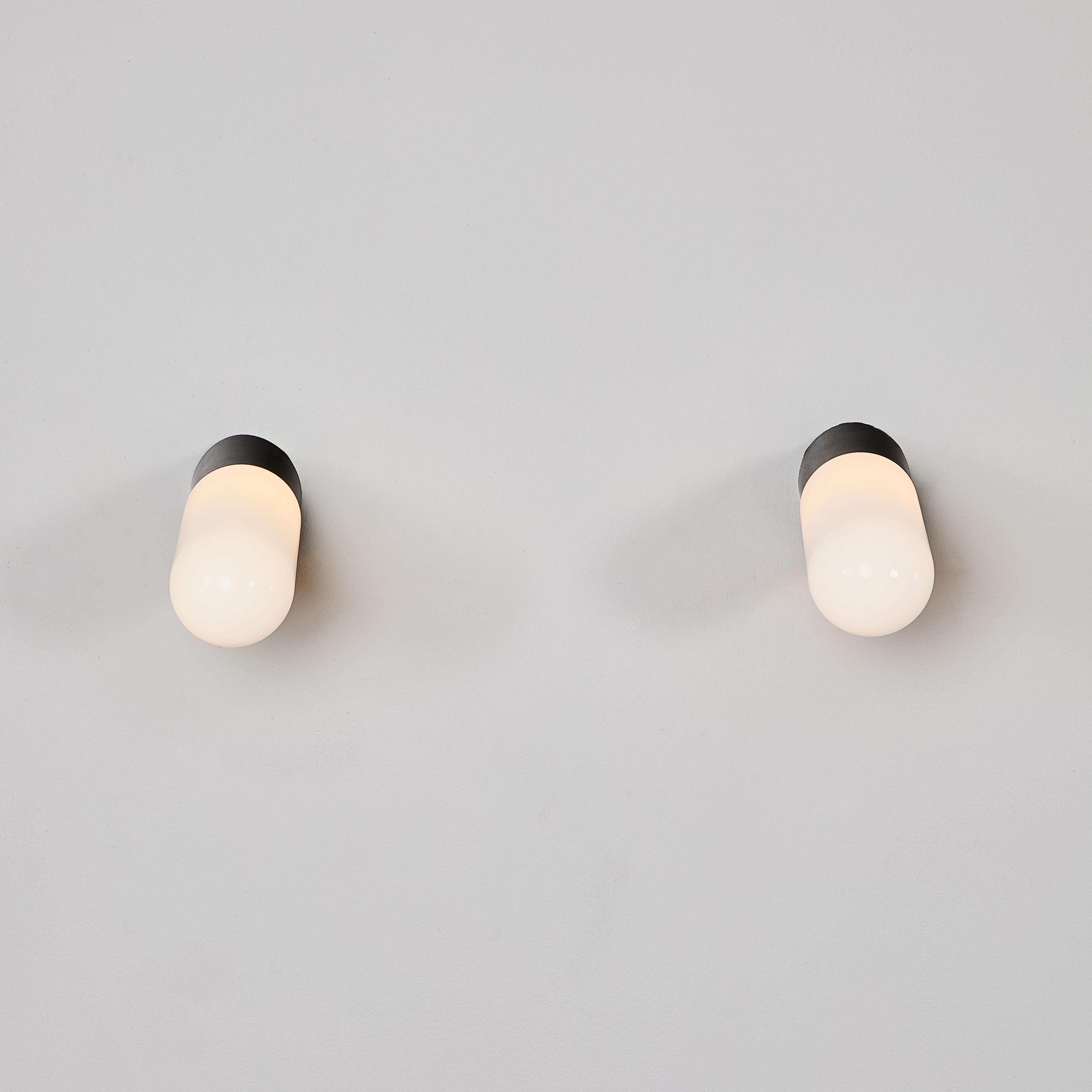 Czech 1950's New Old Stock Opaque Lozenge Wall Lamp - Large Qty Available For Sale
