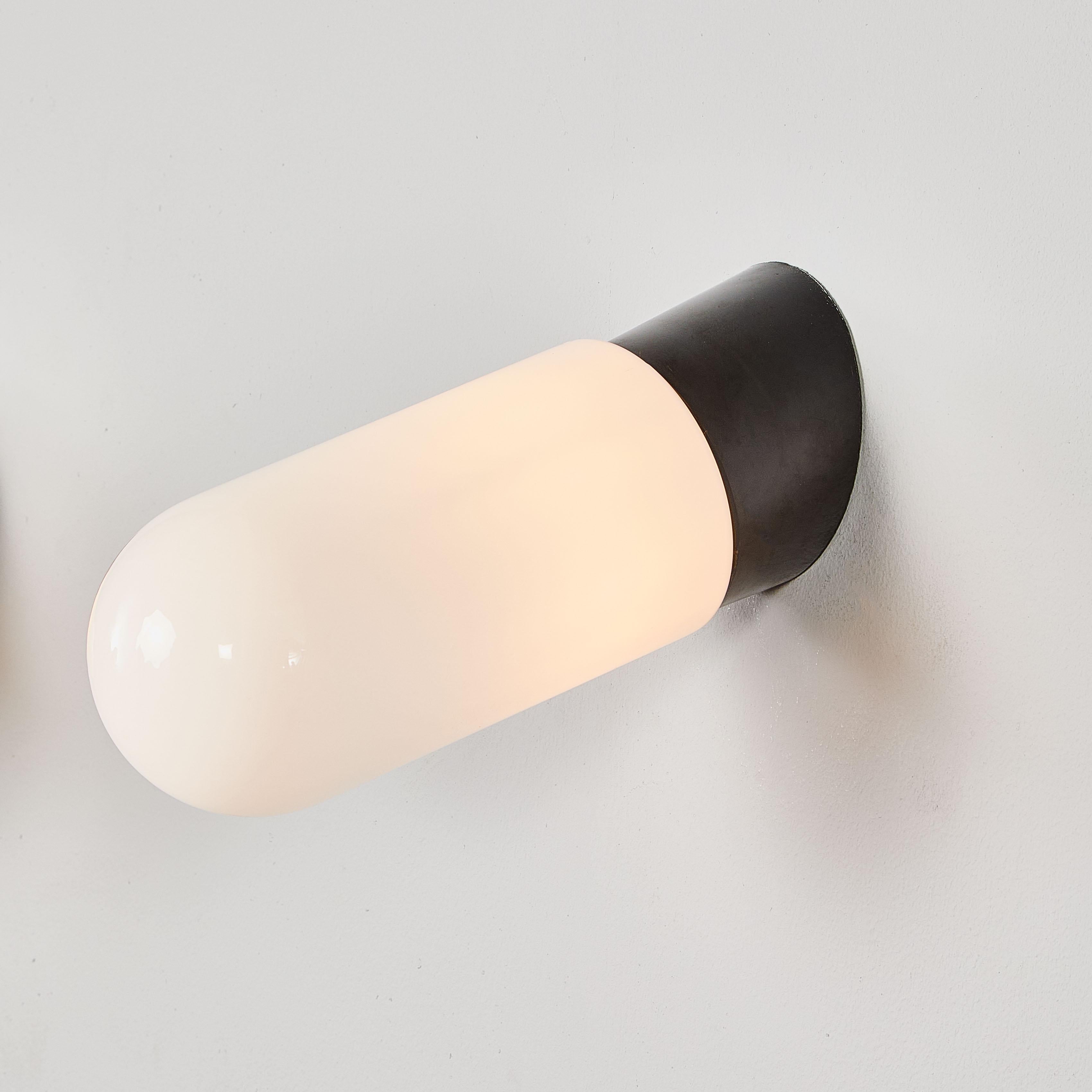Mid-20th Century 1950's New Old Stock Opaque Lozenge Wall Lamp - Large Qty Available For Sale