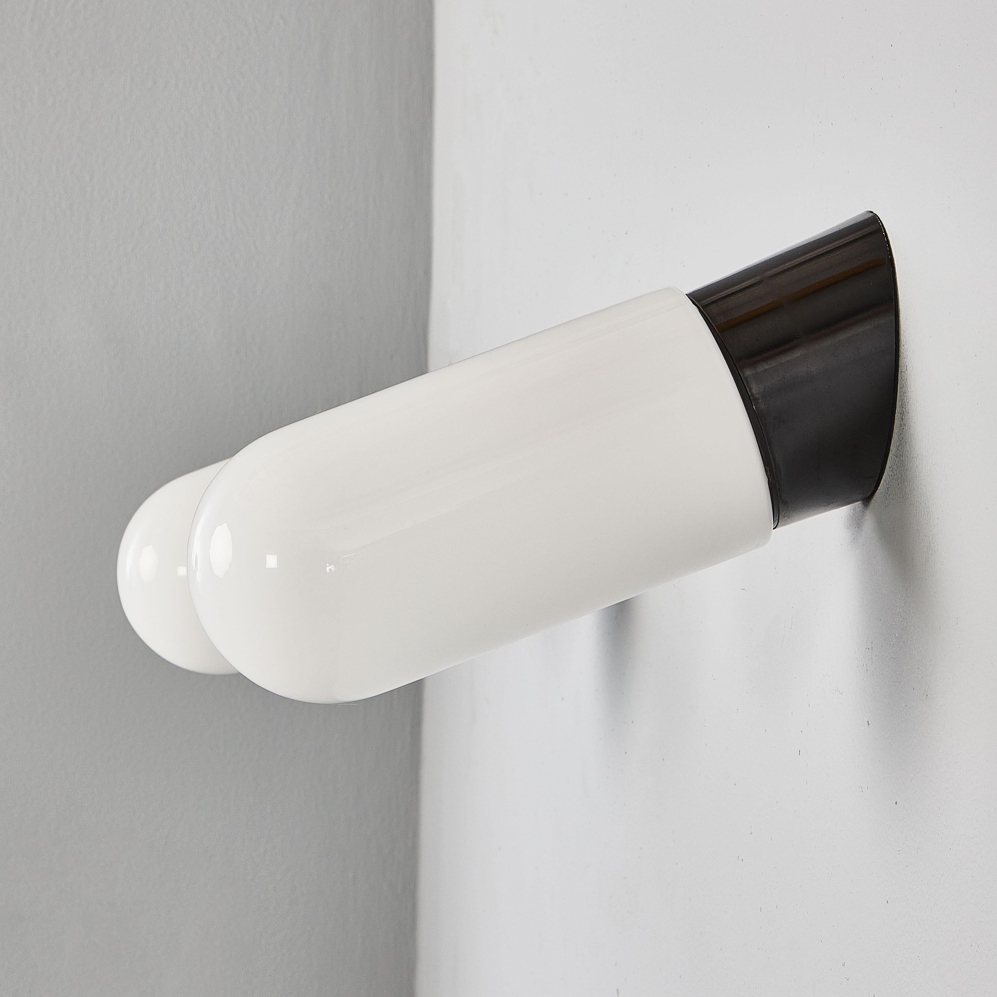 1950's New Old Stock Opaque Lozenge Wall Lamp - Large Qty Available For Sale 2