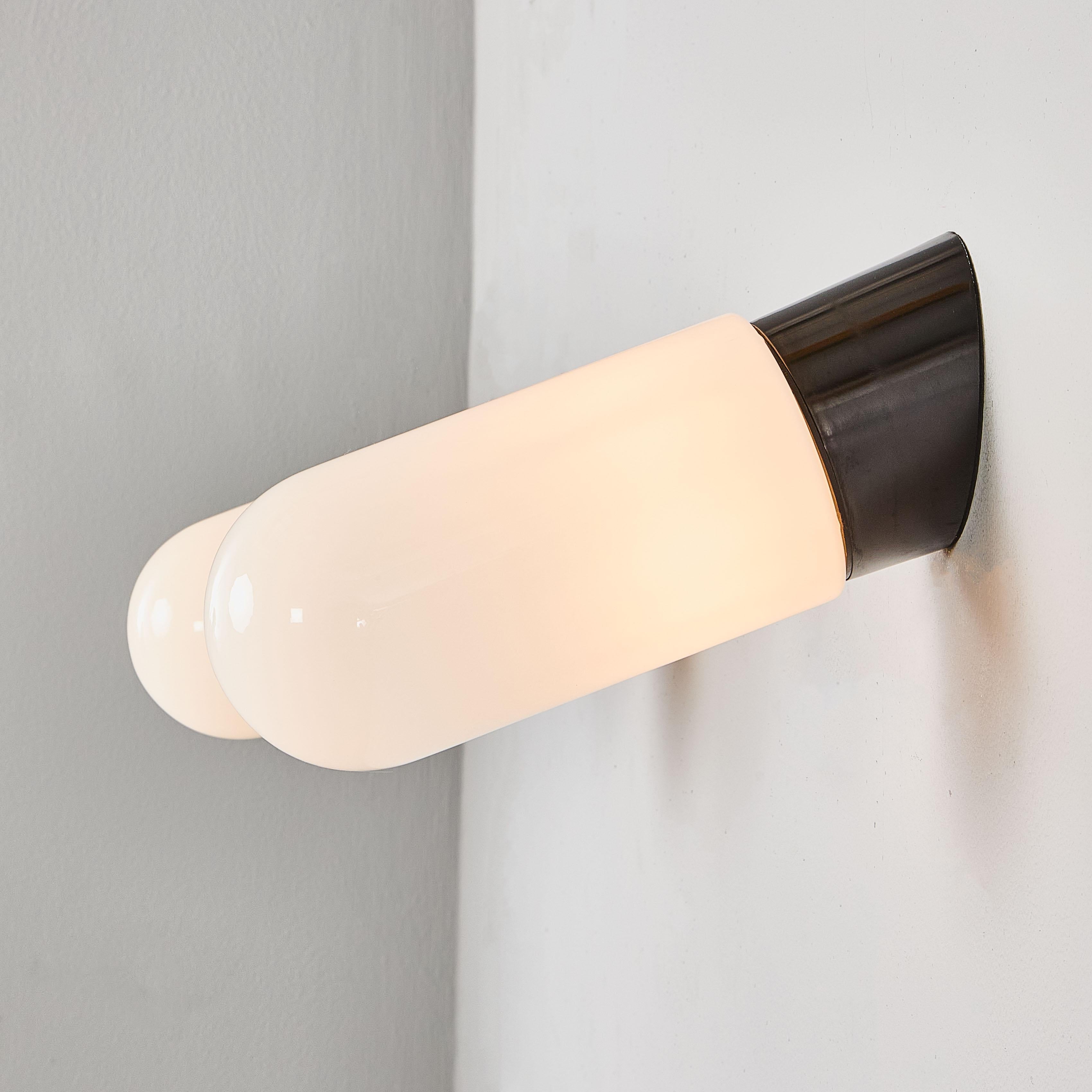 1950's New Old Stock Opaque Lozenge Wall Lamp - Large Qty Available For Sale 3