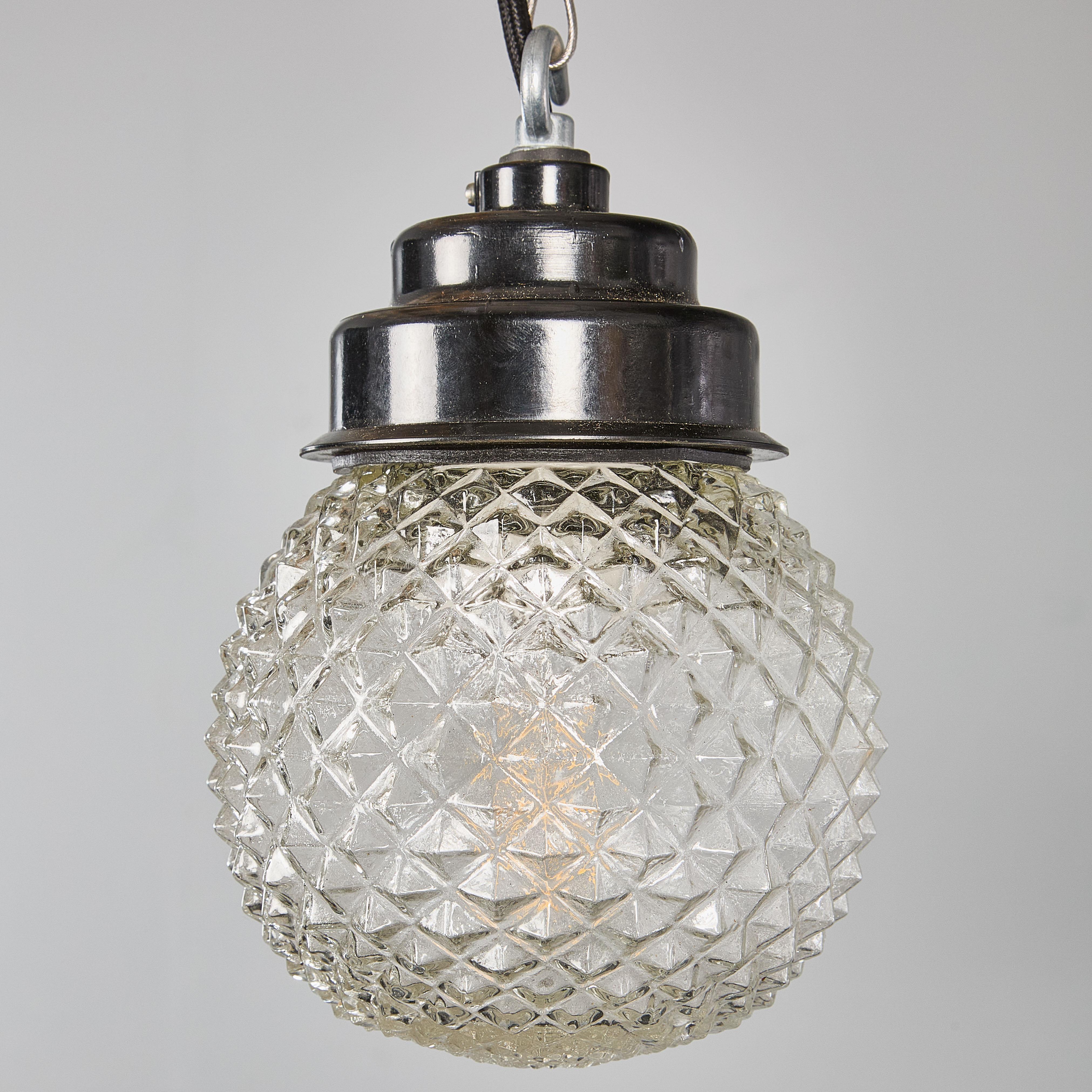 Lampade a sospensione a forma di ananas a strisce screziate del 1950 - Buona quantità in vendita 5