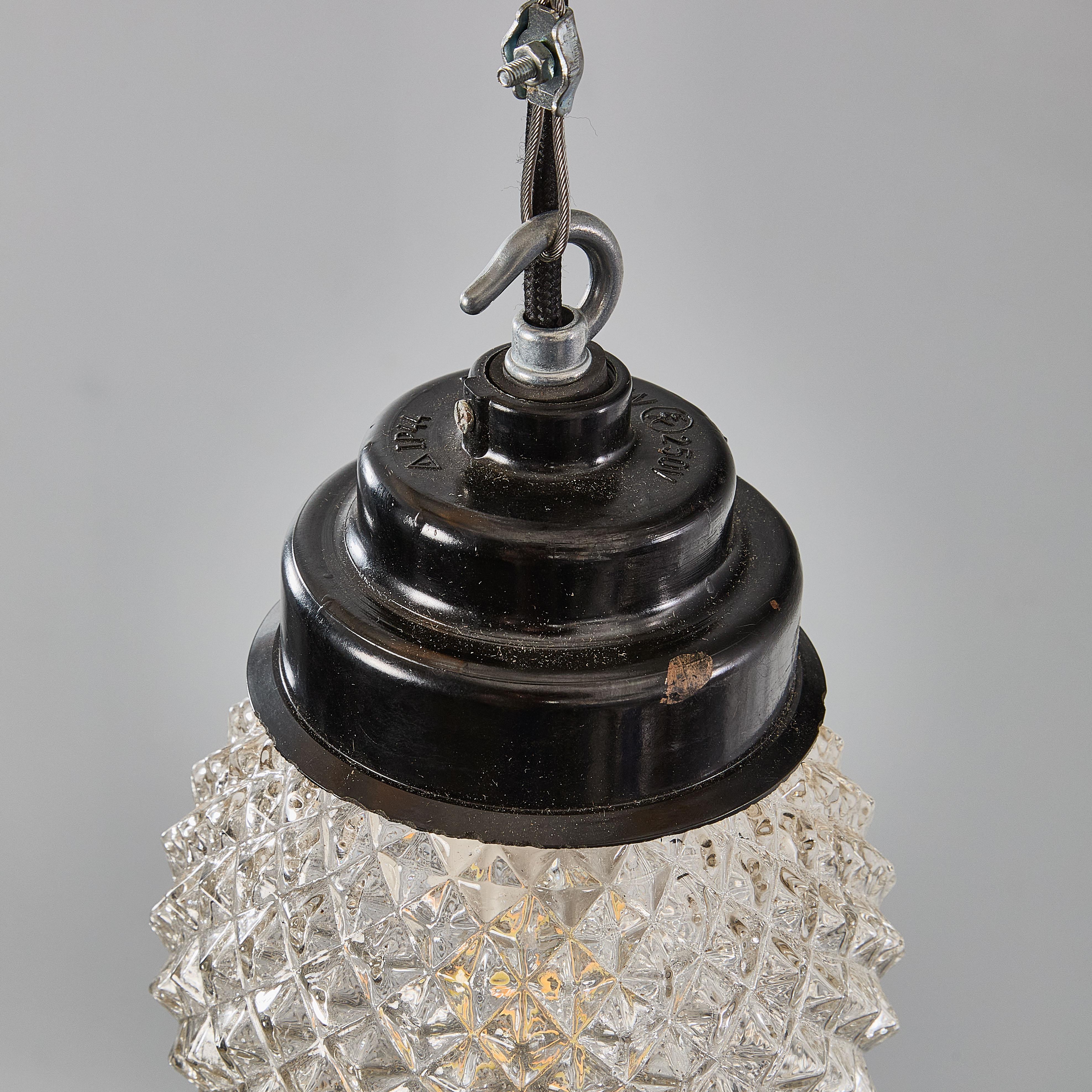 Lampade a sospensione a forma di ananas a strisce screziate del 1950 - Buona quantità in vendita 6