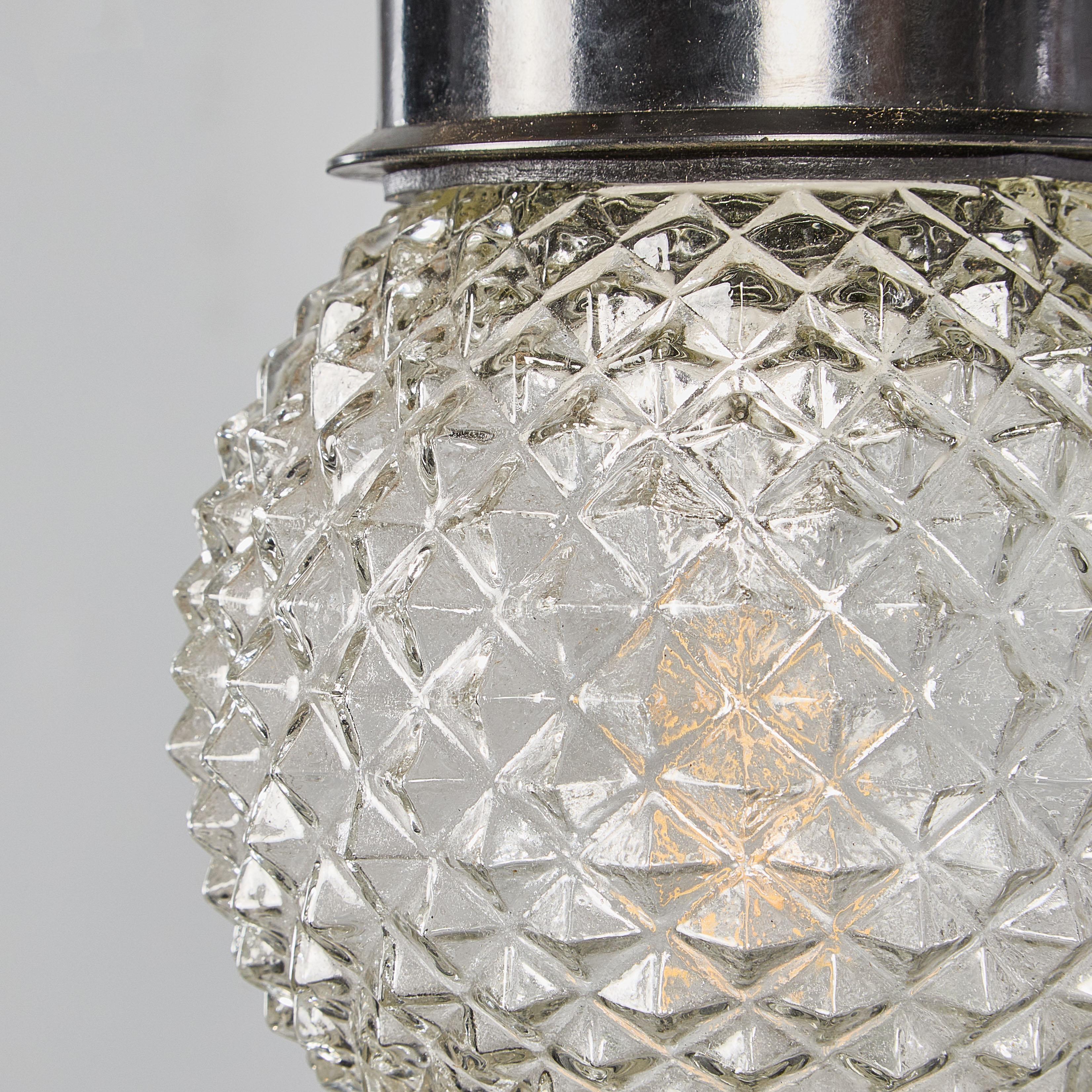 Lampade a sospensione a forma di ananas a strisce screziate del 1950 - Buona quantità in vendita 2