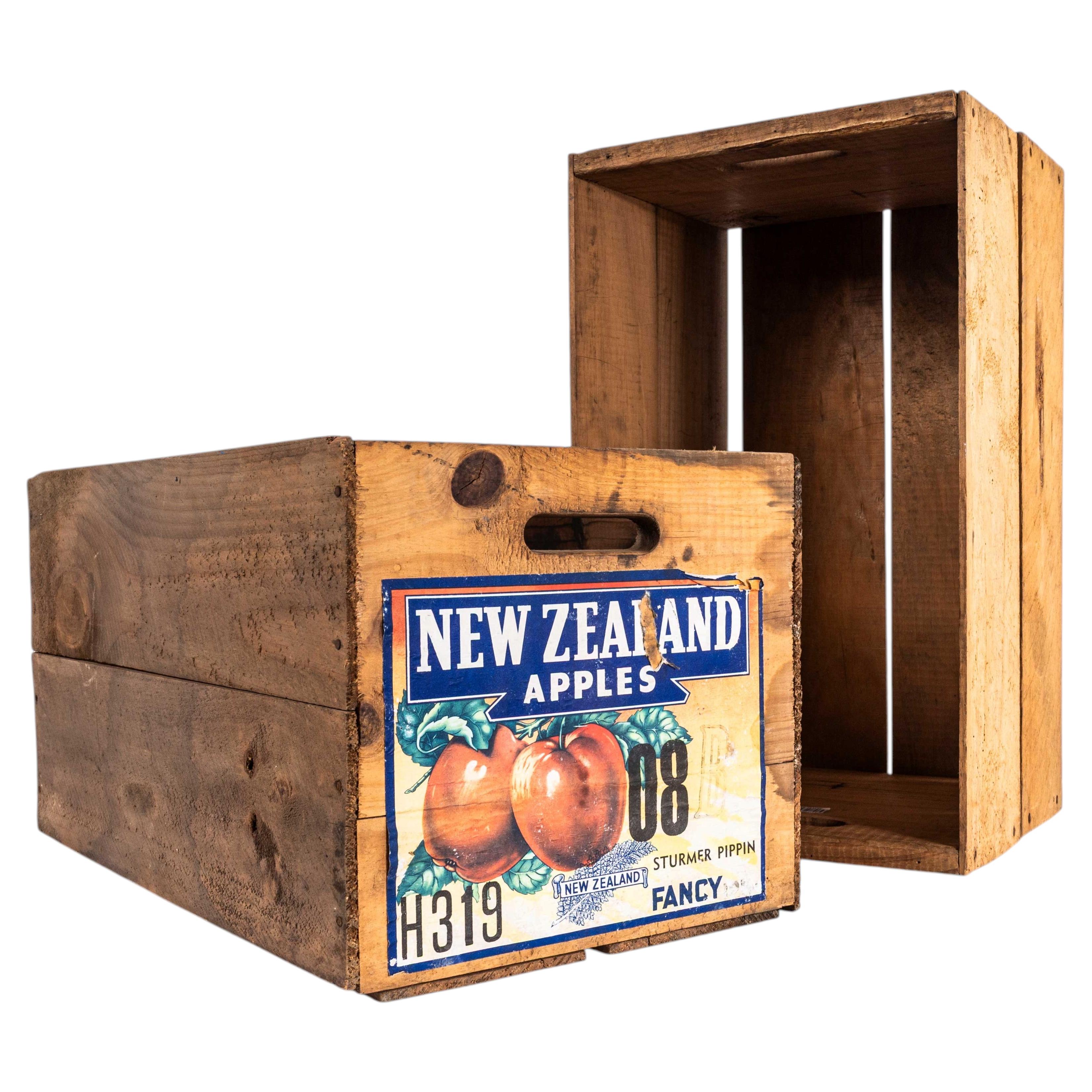 1950's New Zealand Apple Crates - Pair