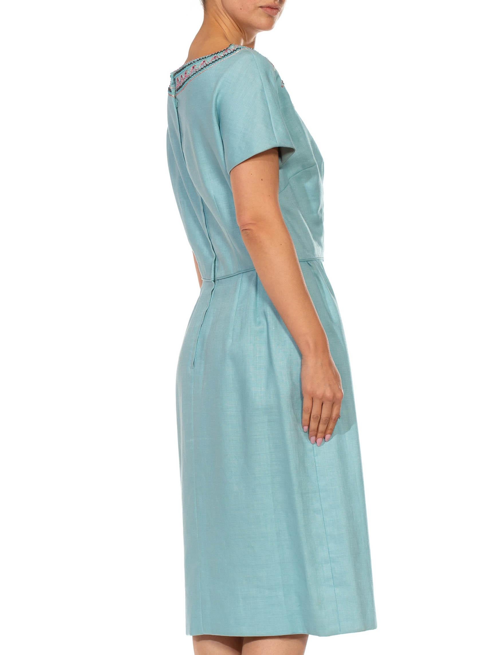 light blue embroidered dress