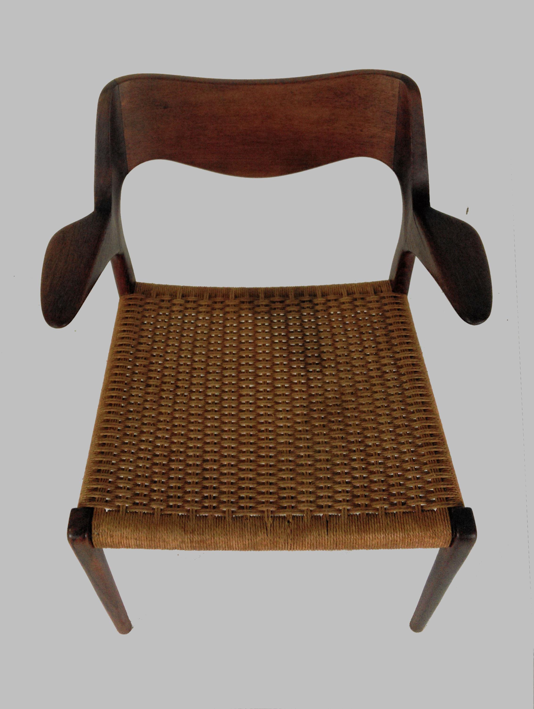 Scandinavian Modern Niels Ottto Møller Refinished Armchair in Teak, Inc. Reupholstery 