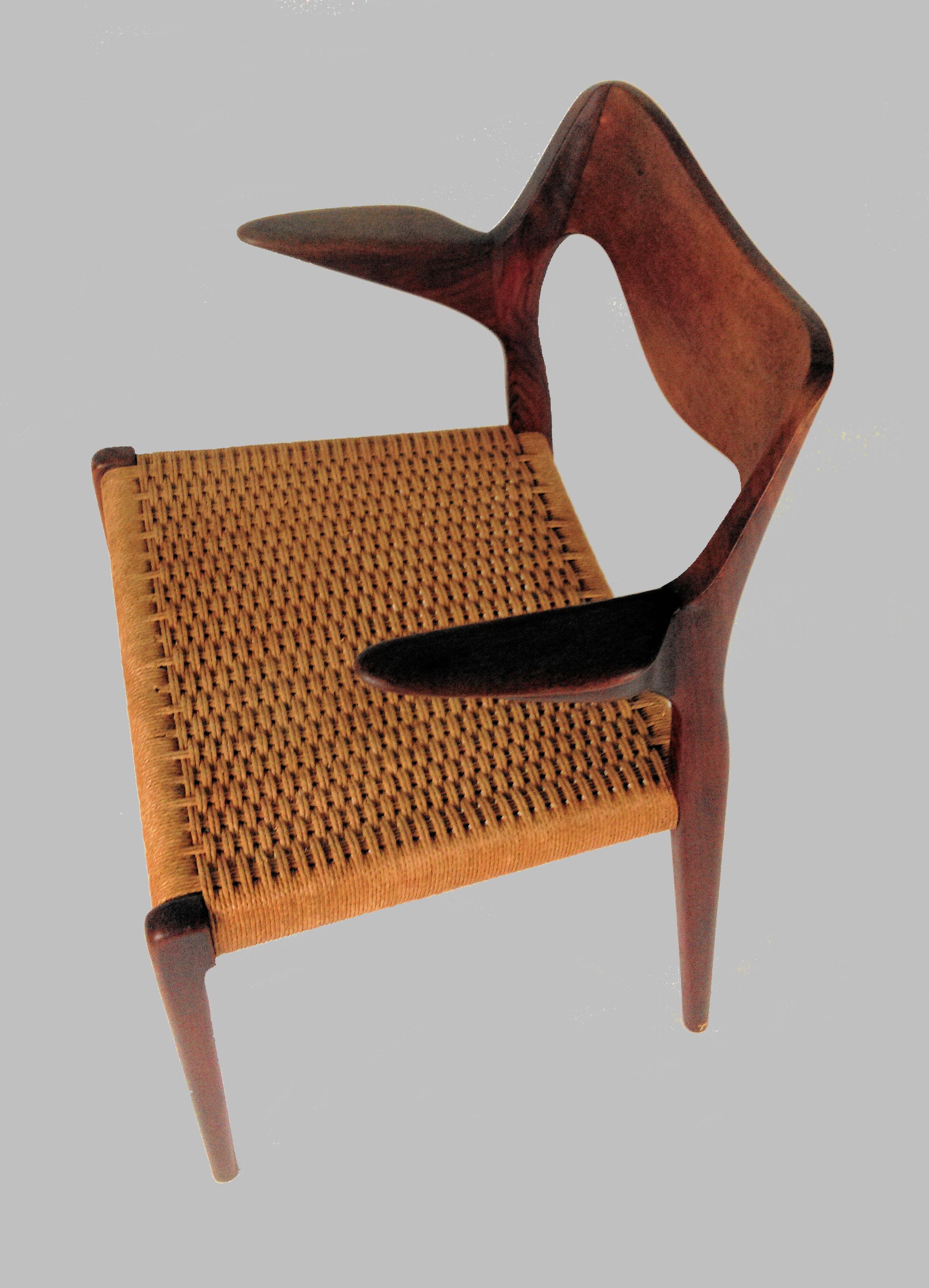 Niels Ottto Møller Refinished Armchair in Teak, Inc. Reupholstery  In Good Condition In Knebel, DK