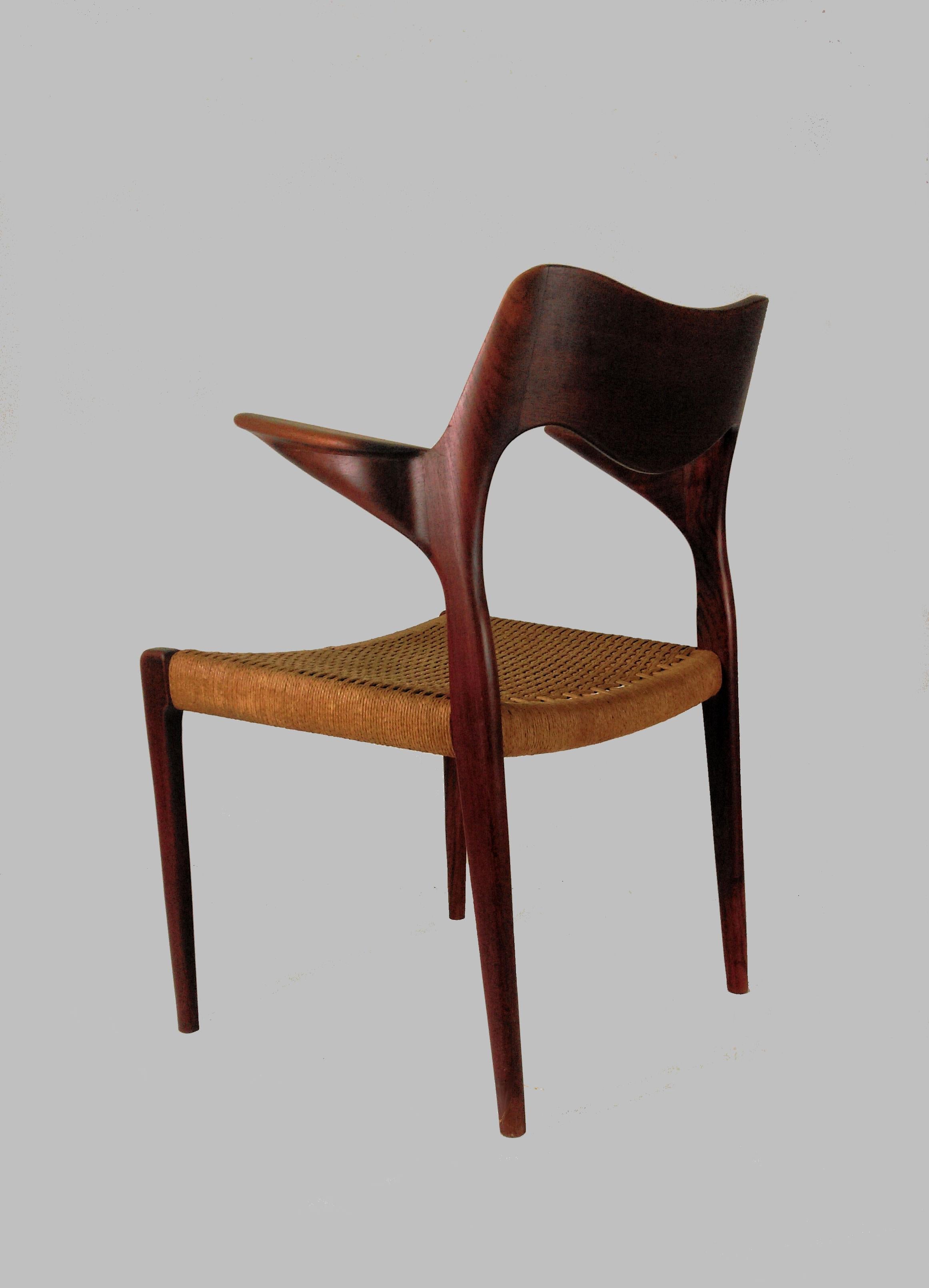 Niels Ottto Møller Refinished Armchair in Teak, Inc. Reupholstery  2