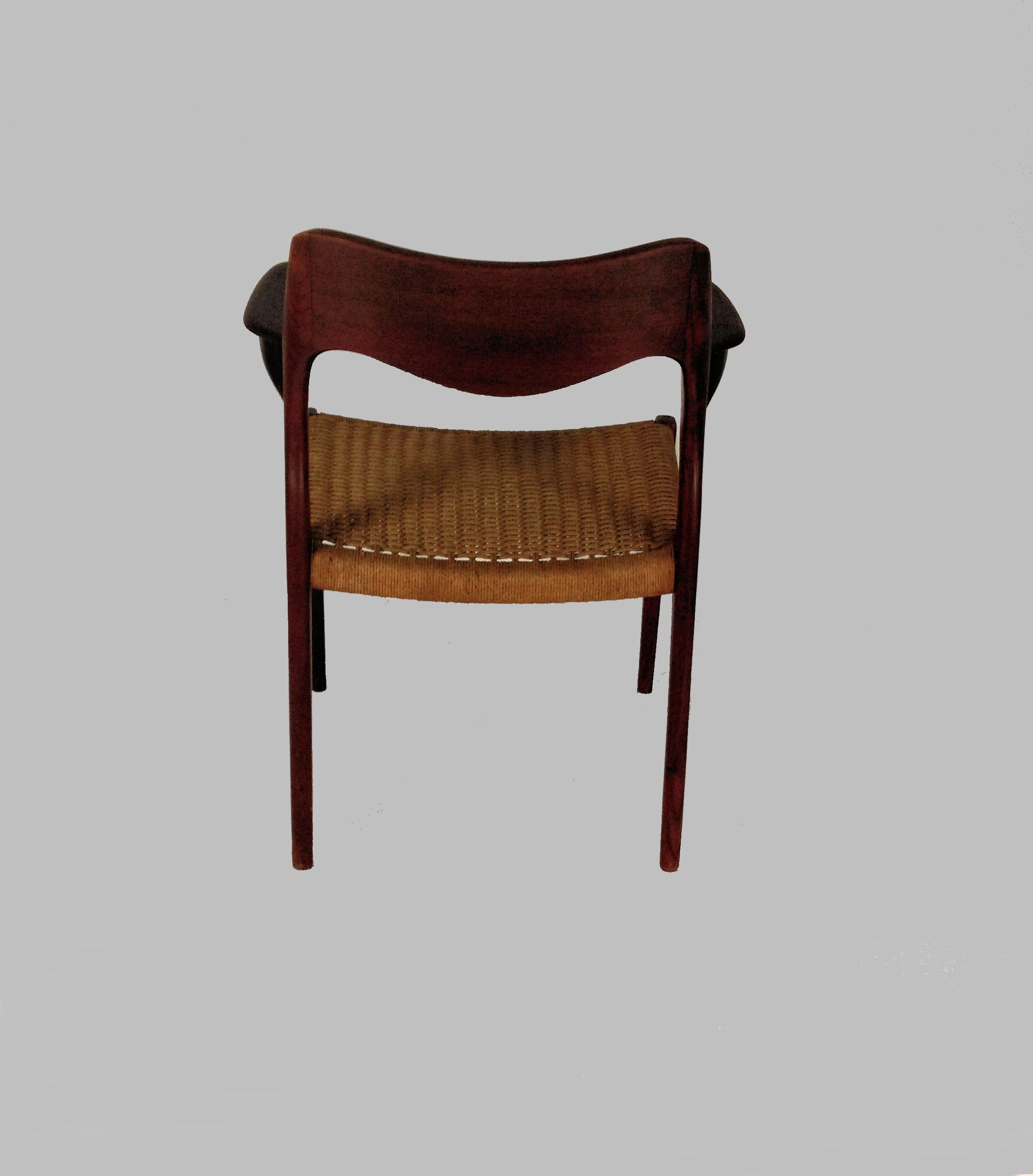 Niels Ottto Møller Refinished Armchair in Teak, Inc. Reupholstery  3