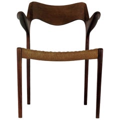 Niels Ottto Møller Refinished Armchair in Teak, Inc. Reupholstery 