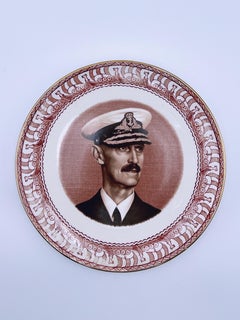1950s Norwegian King "Haakon VII" Commemorative Plate With Viking Ship Pattern