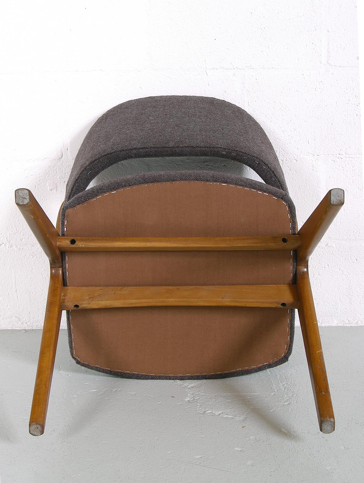 1950s Norwegian Midcentury Grey ‘Blinken’ Beech Desk Chair by Rastad & Relling 7