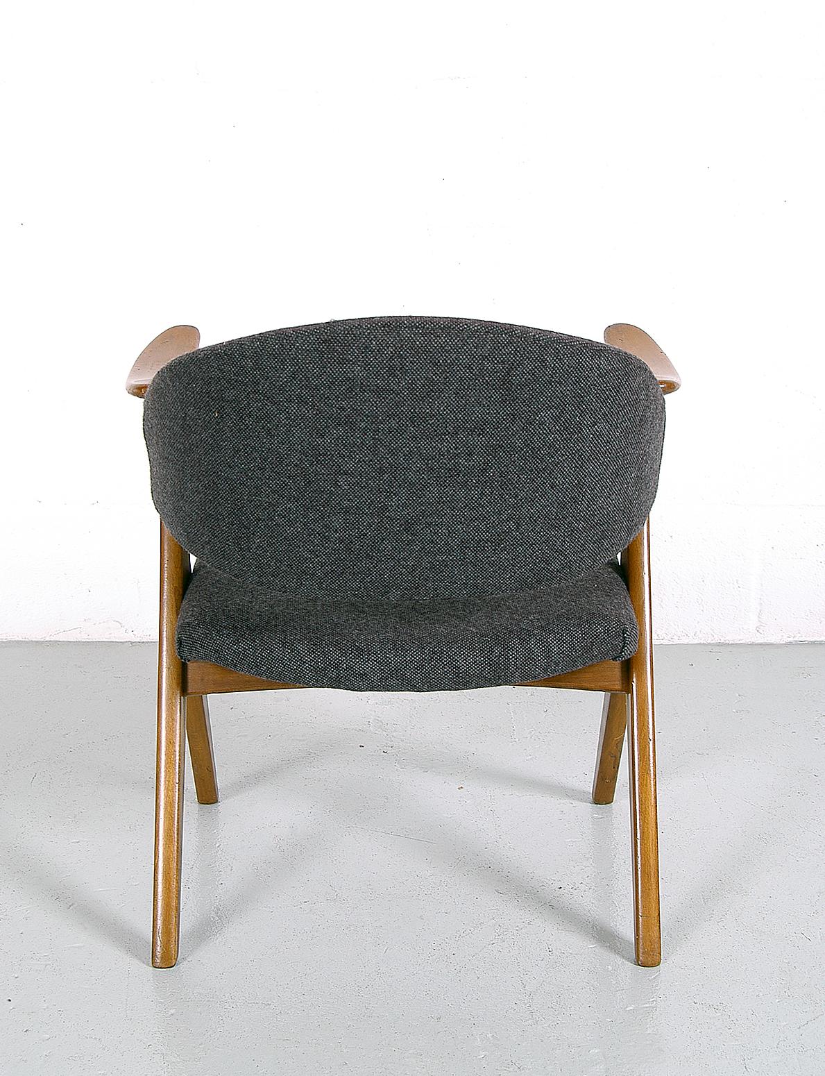 1950s Norwegian Midcentury Grey ‘Blinken’ Beech Desk Chair by Rastad & Relling In Good Condition In Sherborne, Dorset