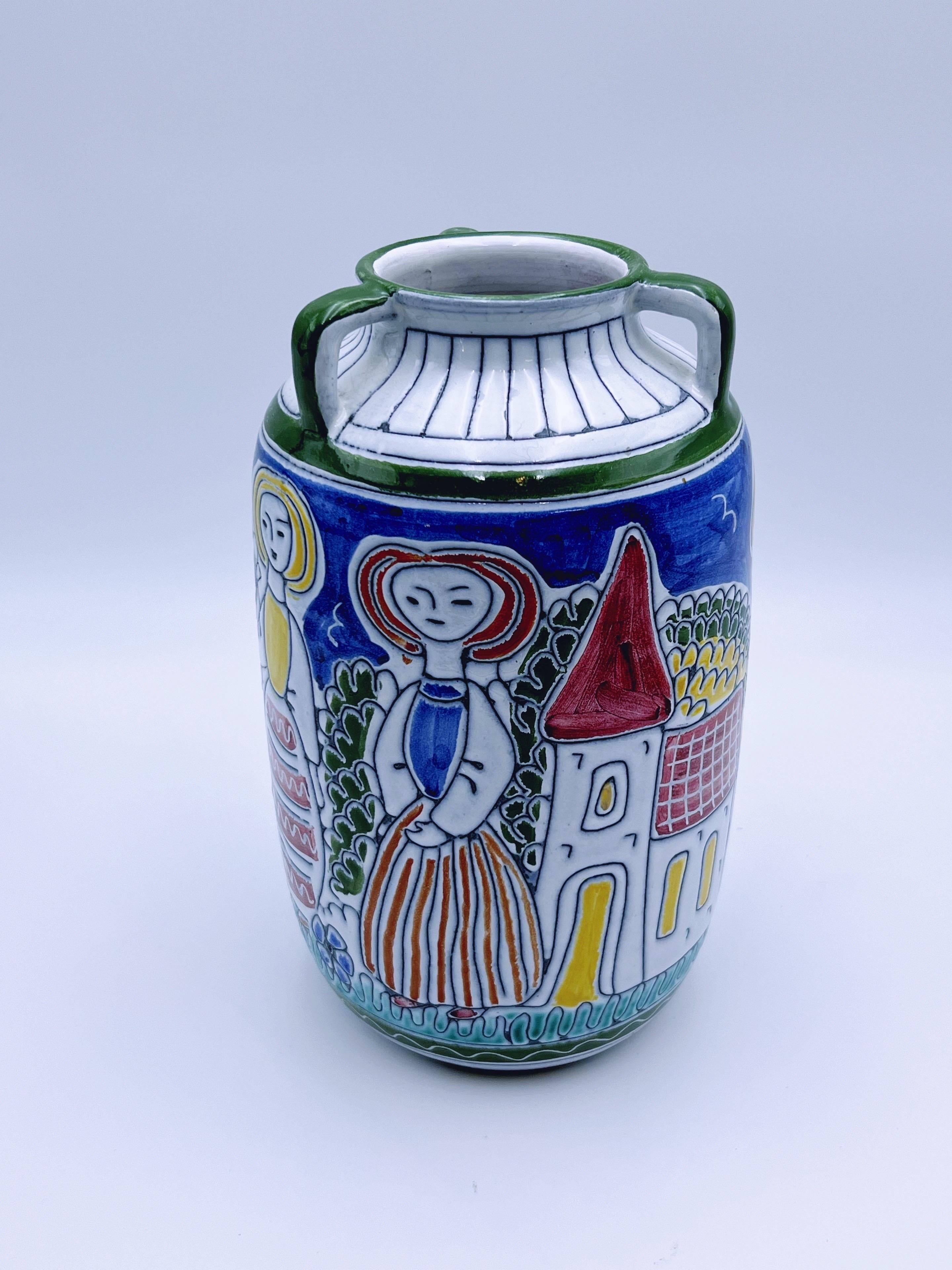Metà XX secolo Vaso / urna in ceramica dal design moderno norvegese degli anni '50 di Kaare Berven Fjeldsaa in vendita