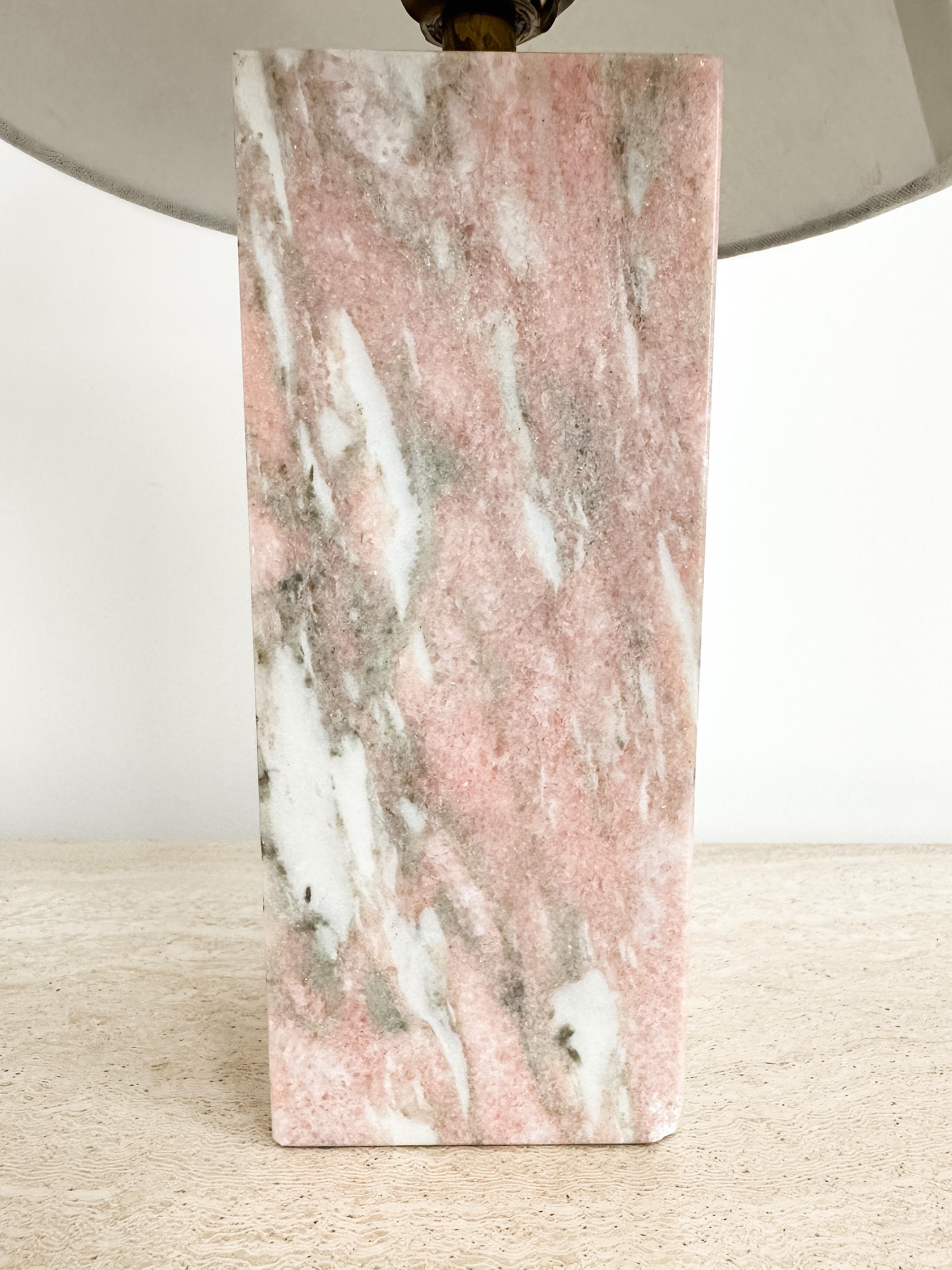 20th Century 1950s Norwegian Rose Pink Marble Table Lamp