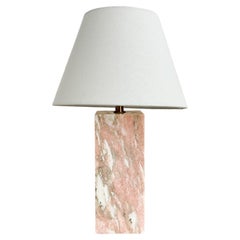 1950s Norwegian Rose Pink Marble Table Lamp
