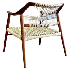 1950s Norwegian Teak and Cane “Bambi” Lounge Chair by Rastad and Relling