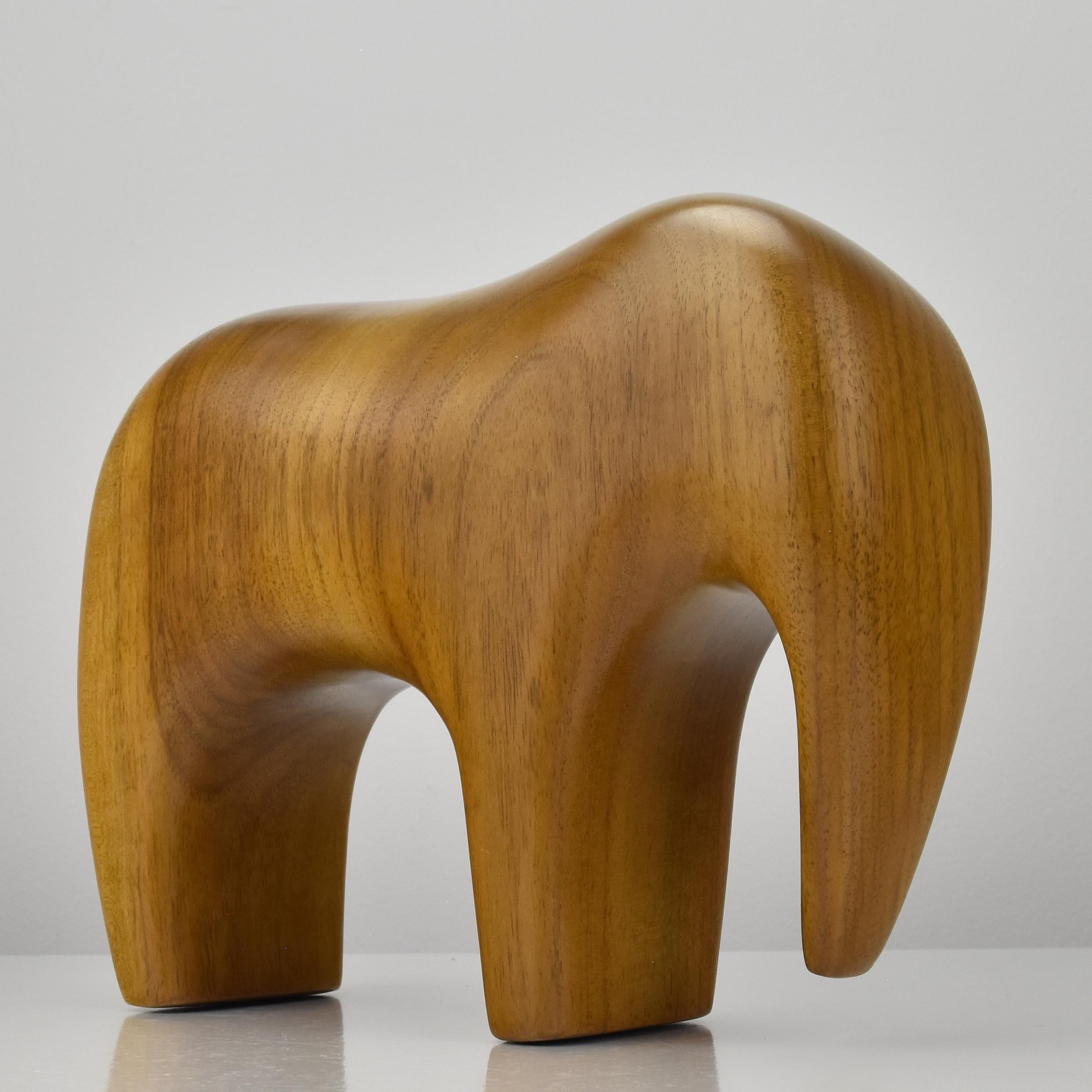 1950s Norwegian Teak Elephant Figure Sculpture Midcentury Arne Tjomsland Style In Good Condition For Sale In Bad Säckingen, DE