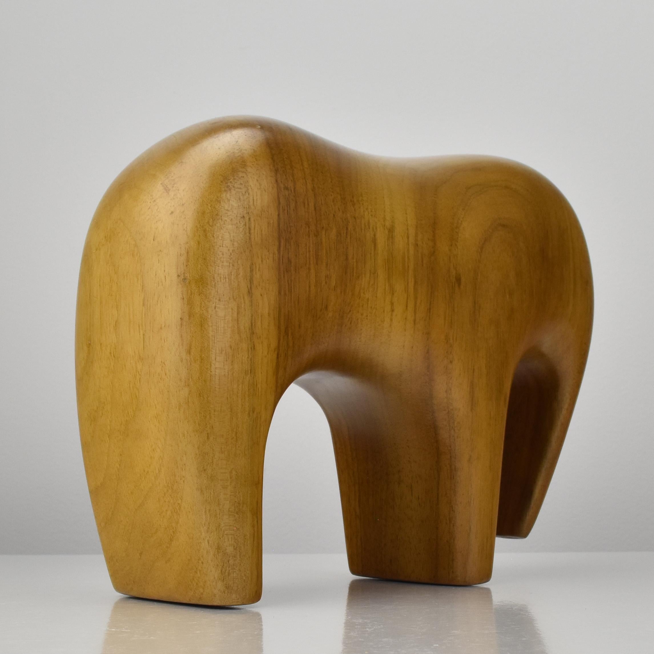 Wood 1950s Norwegian Teak Elephant Figure Sculpture Midcentury Arne Tjomsland Style For Sale